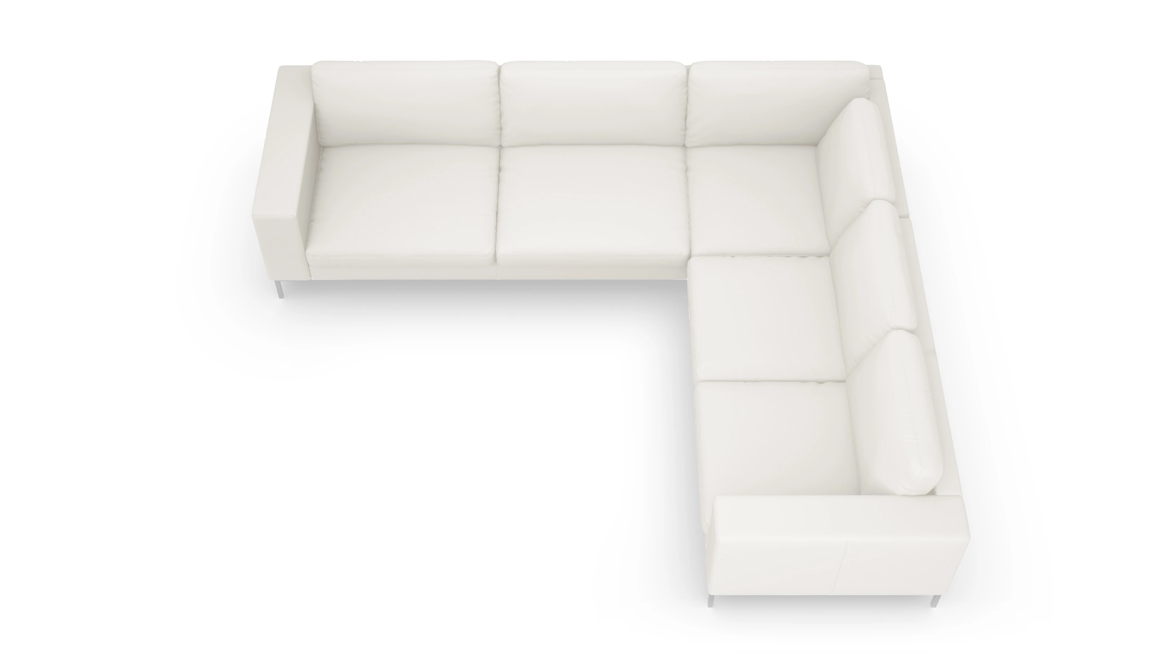 Ansicht des Produktes Paludan Ecksofa Rechts in Leder weiß