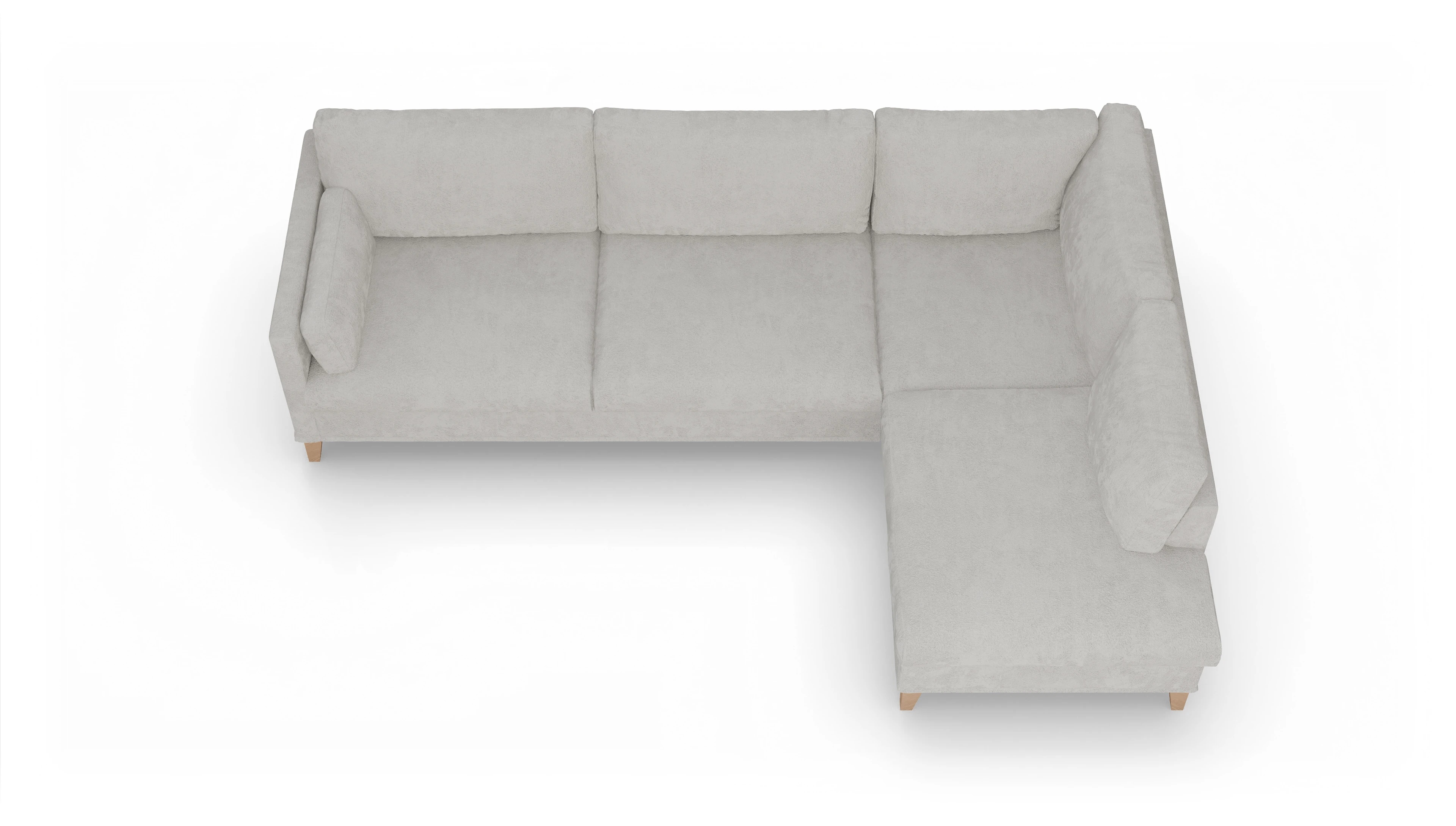 Ansicht des Produktes Jensen Sofa mit Rec rechts in Stoff weiß