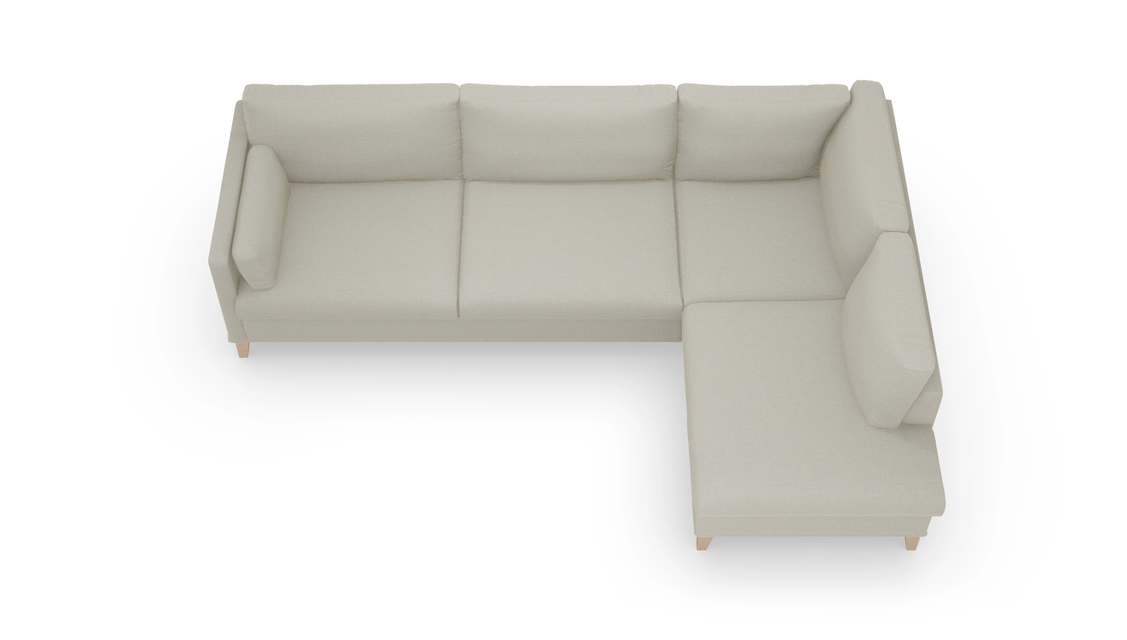 Ansicht des Produktes Jensen Sofa mit Rec rechts in Stoff weiß