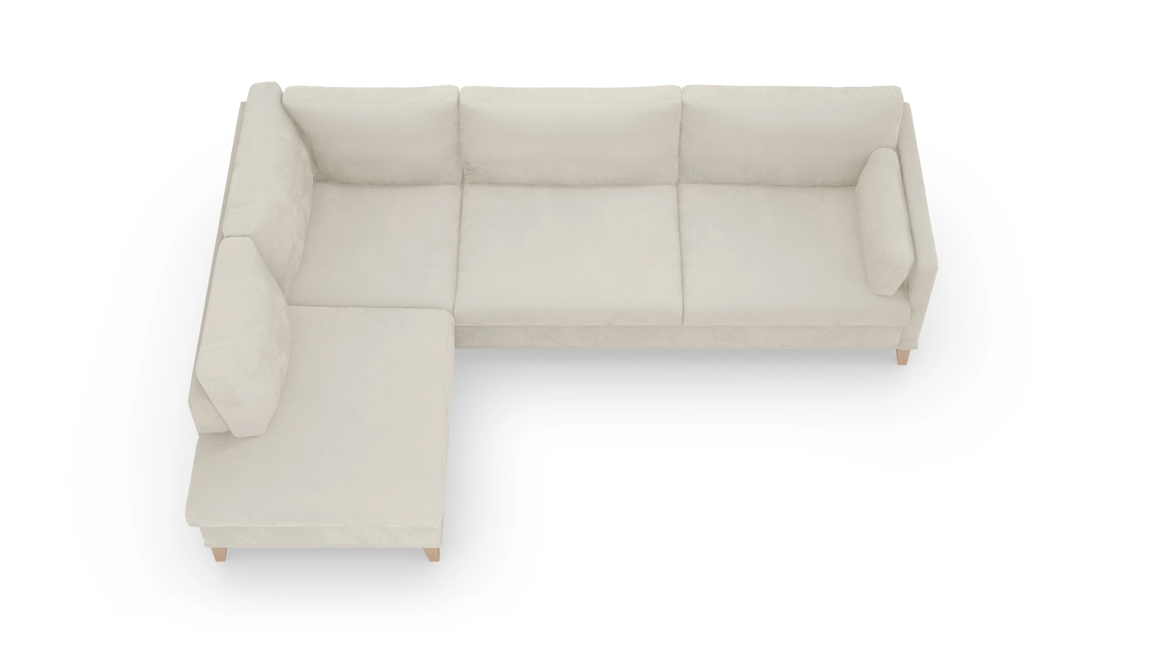 Ansicht des Produktes Jensen Sofa mit Rec links in Cord weiß