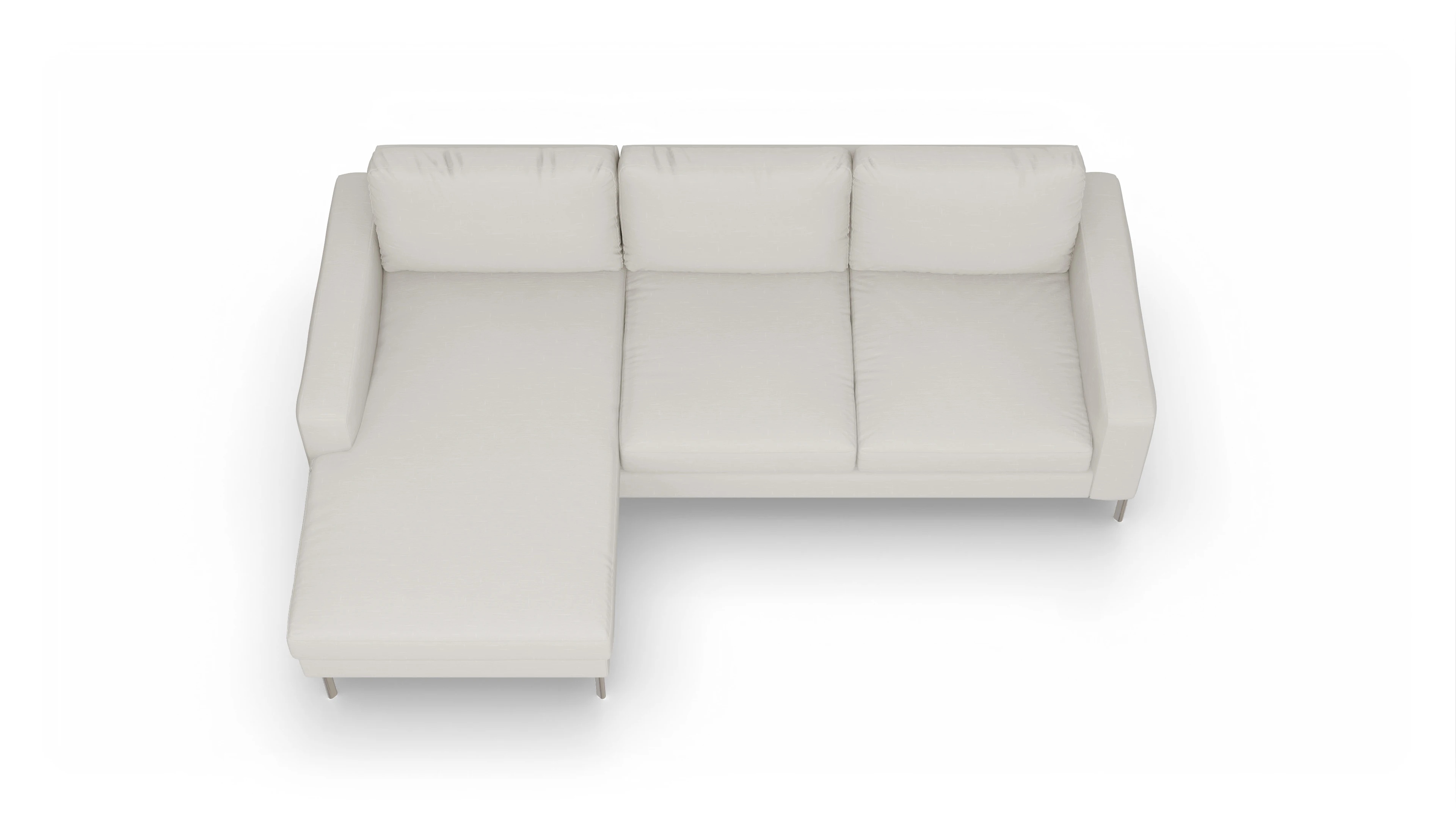 Pinedo Stoffsofa Ansicht des Produktes Pinedo Sofa mit Rec links in Stoff weiß