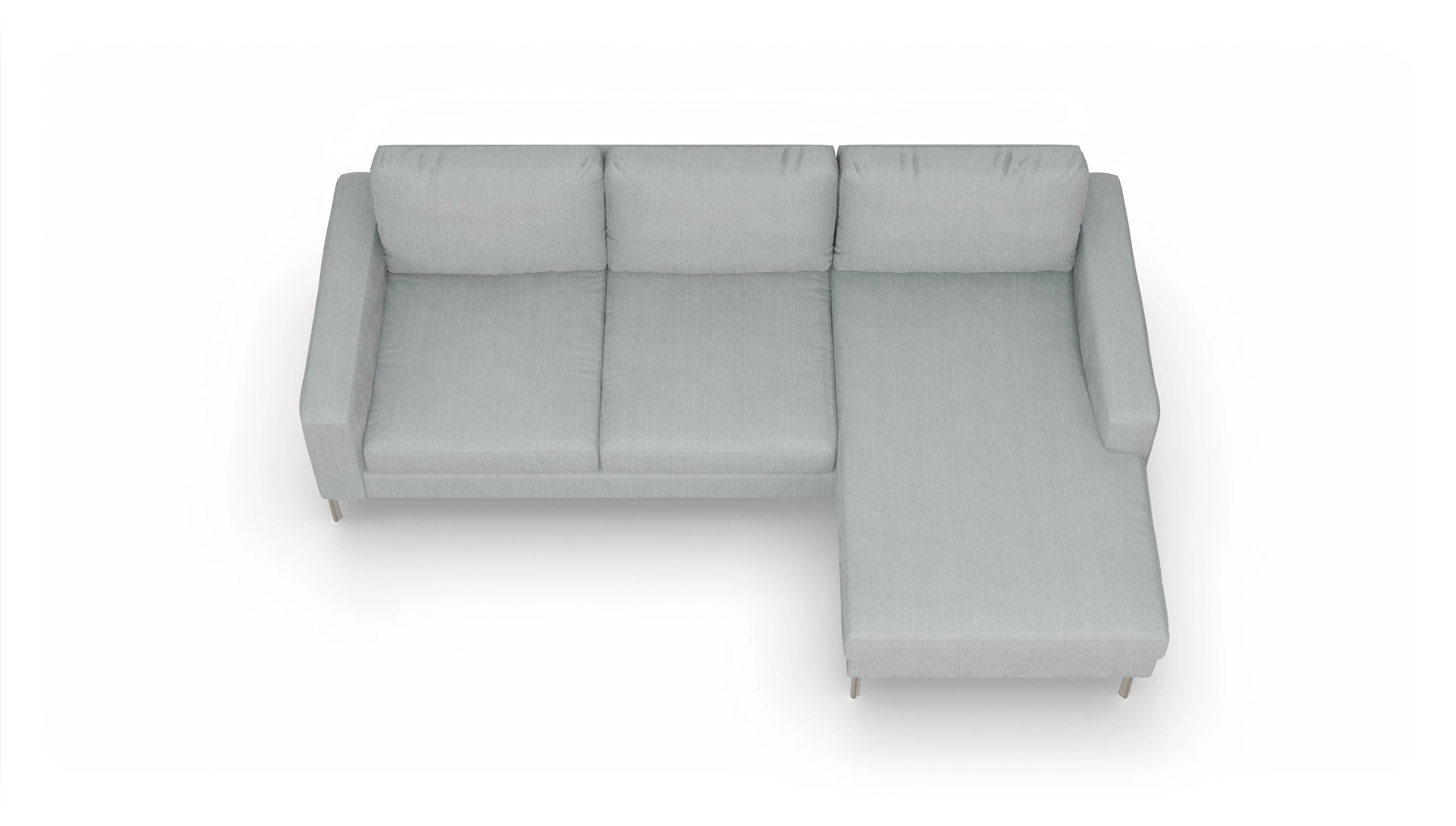 Ansicht des Produktes Pinedo Sofa mit Rec rechts in Stoff grau