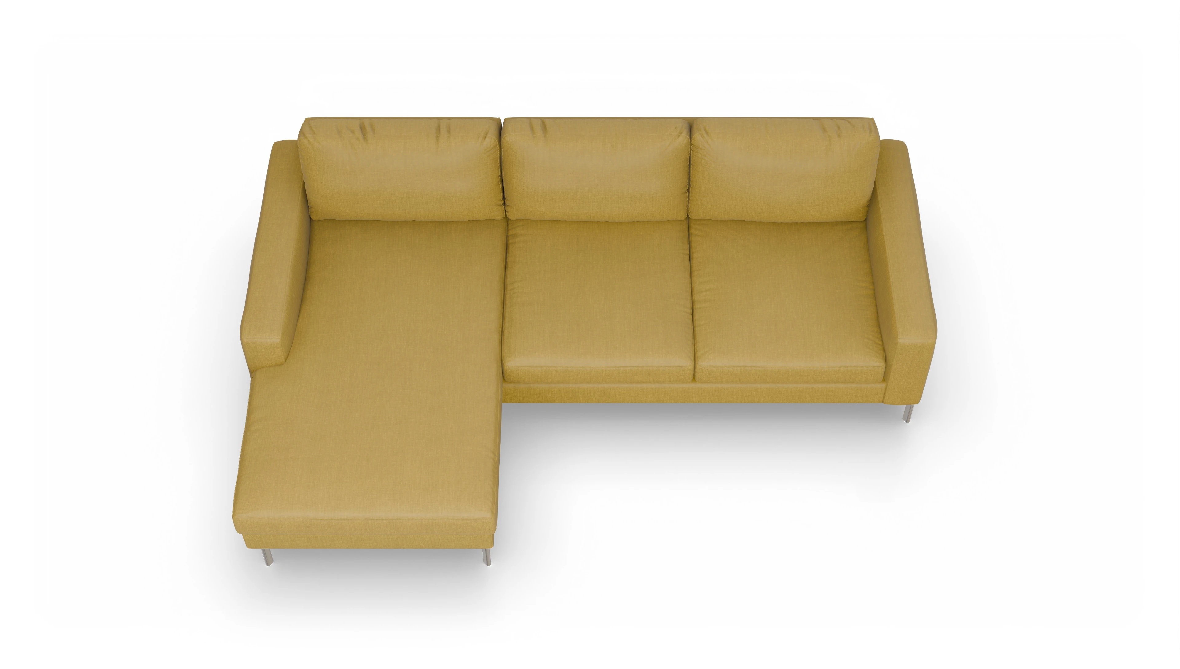 Ansicht des Produktes Pinedo Sofa mit Rec links in Stoff gelb