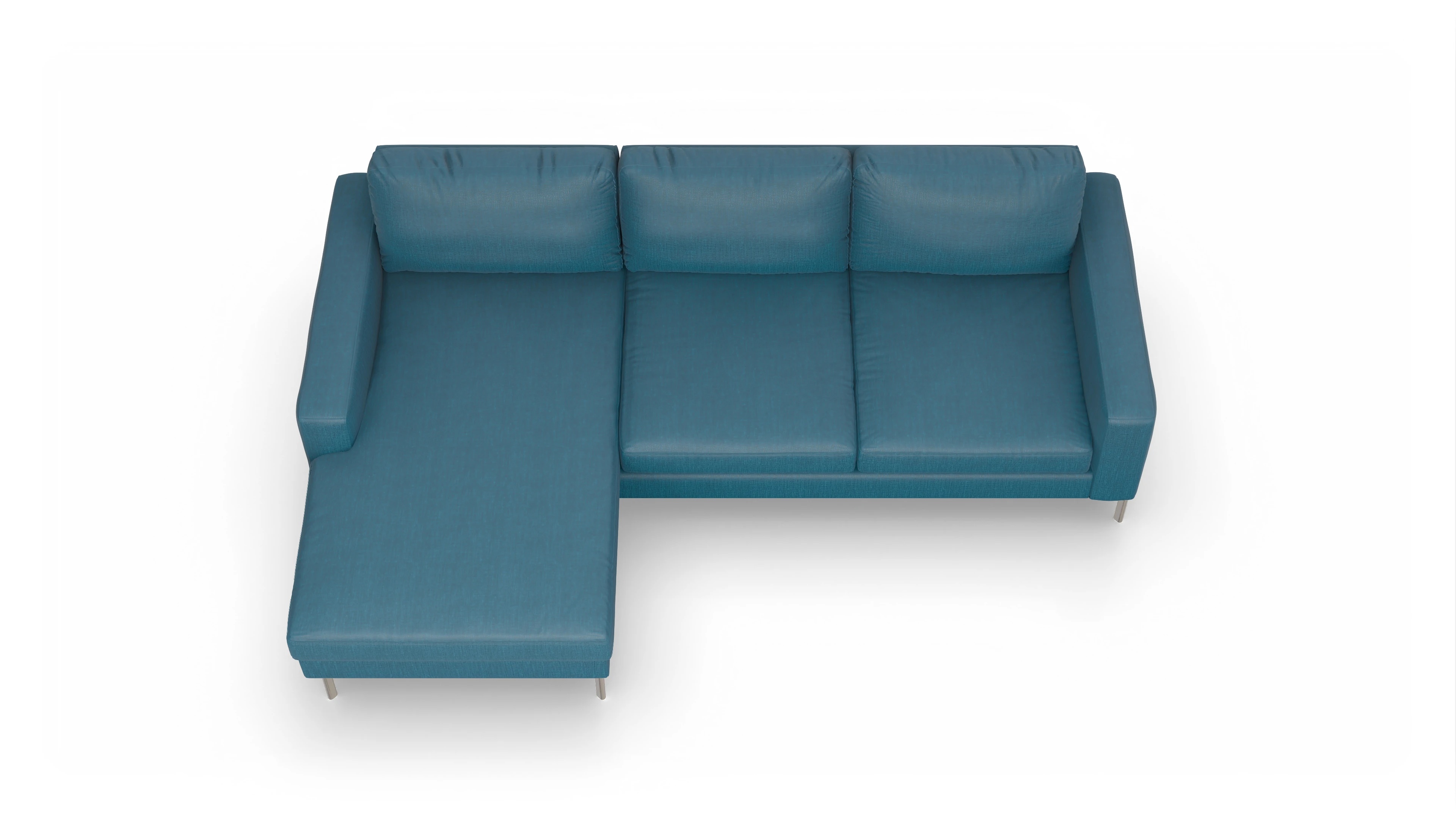 Ansicht des Produktes Pinedo Sofa mit Rec links in Stoff blau