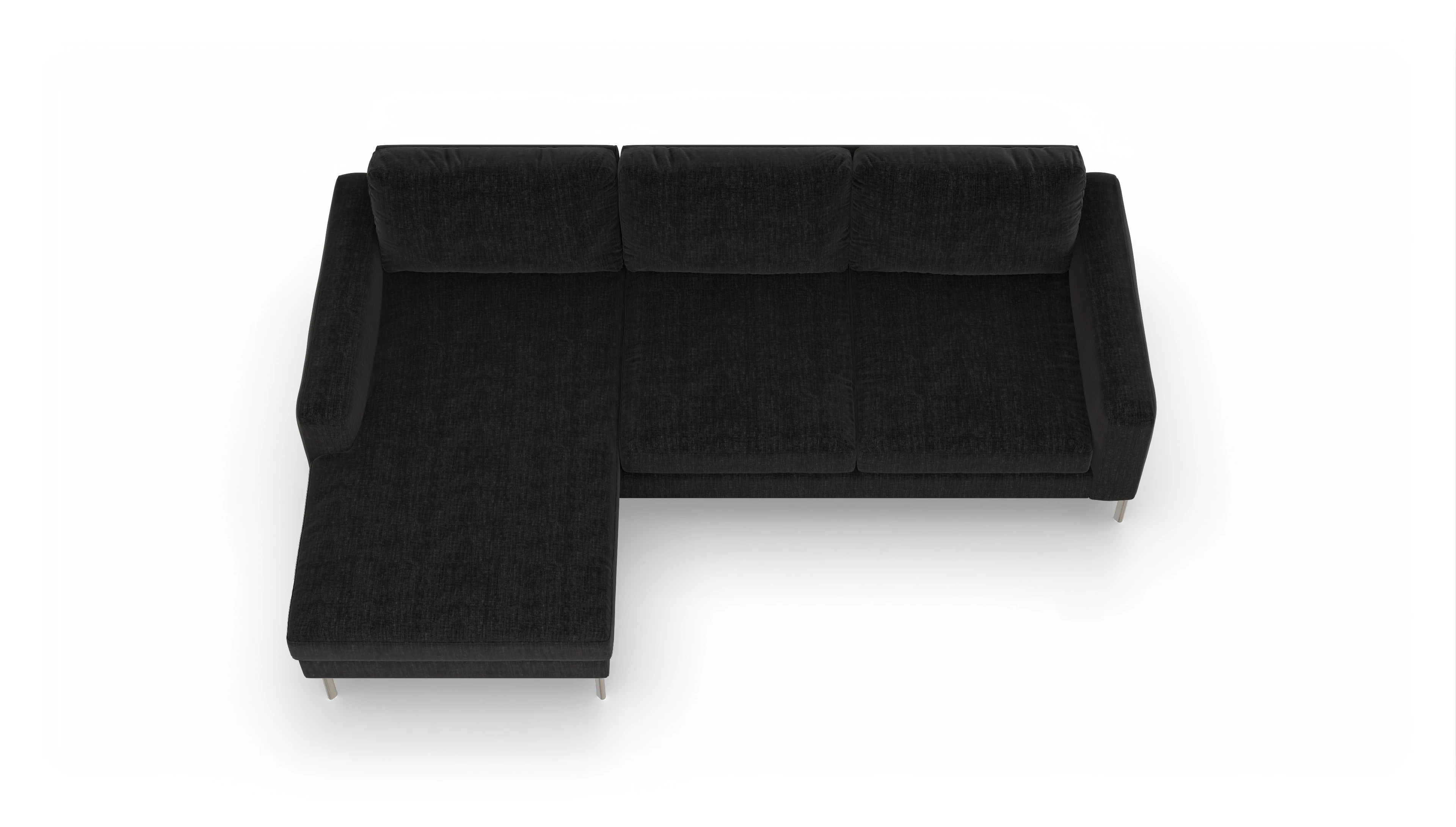 Ansicht des Produktes Pinedo Sofa mit Rec links in Stoff schwarz
