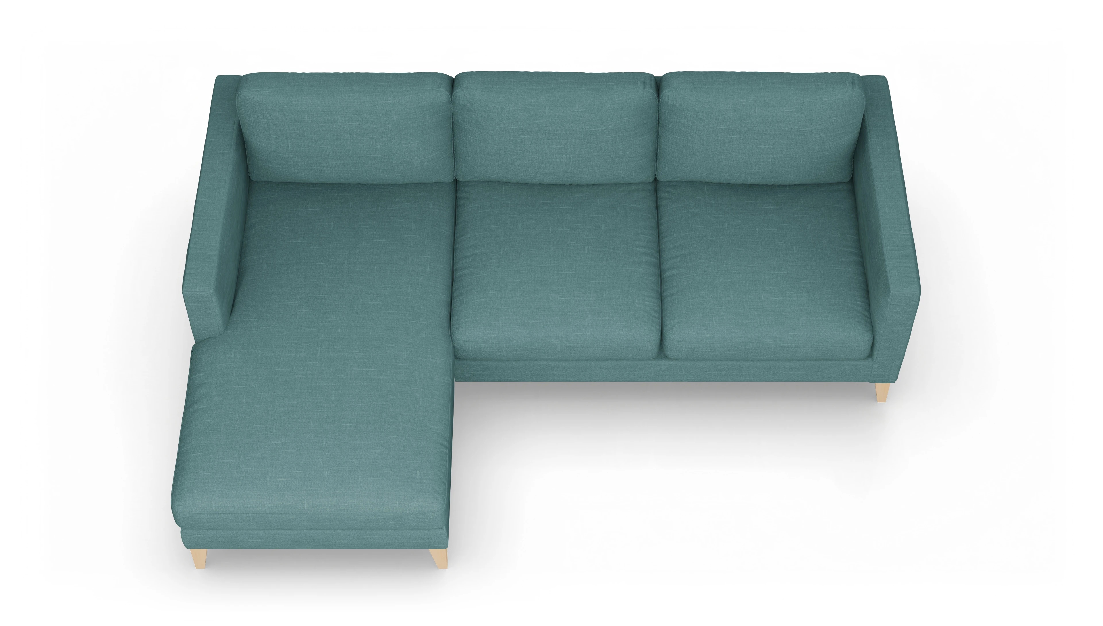 Montes Stoffsofa Ansicht des Produktes Montes Sofa mit Rec links in Stoff grün