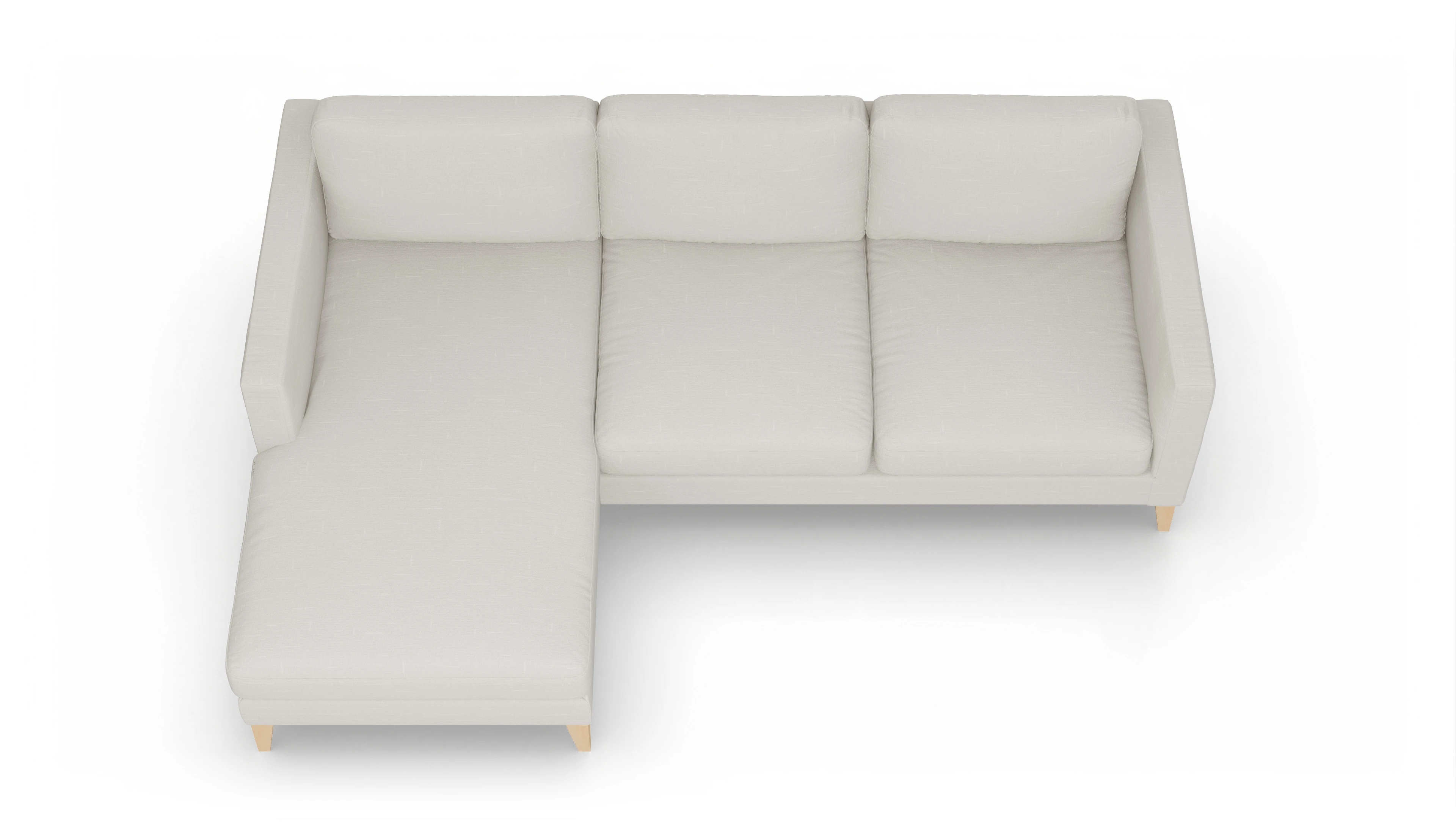Montes Stoffsofa Ansicht des Produktes Montes Sofa mit Rec links in Stoff weiß