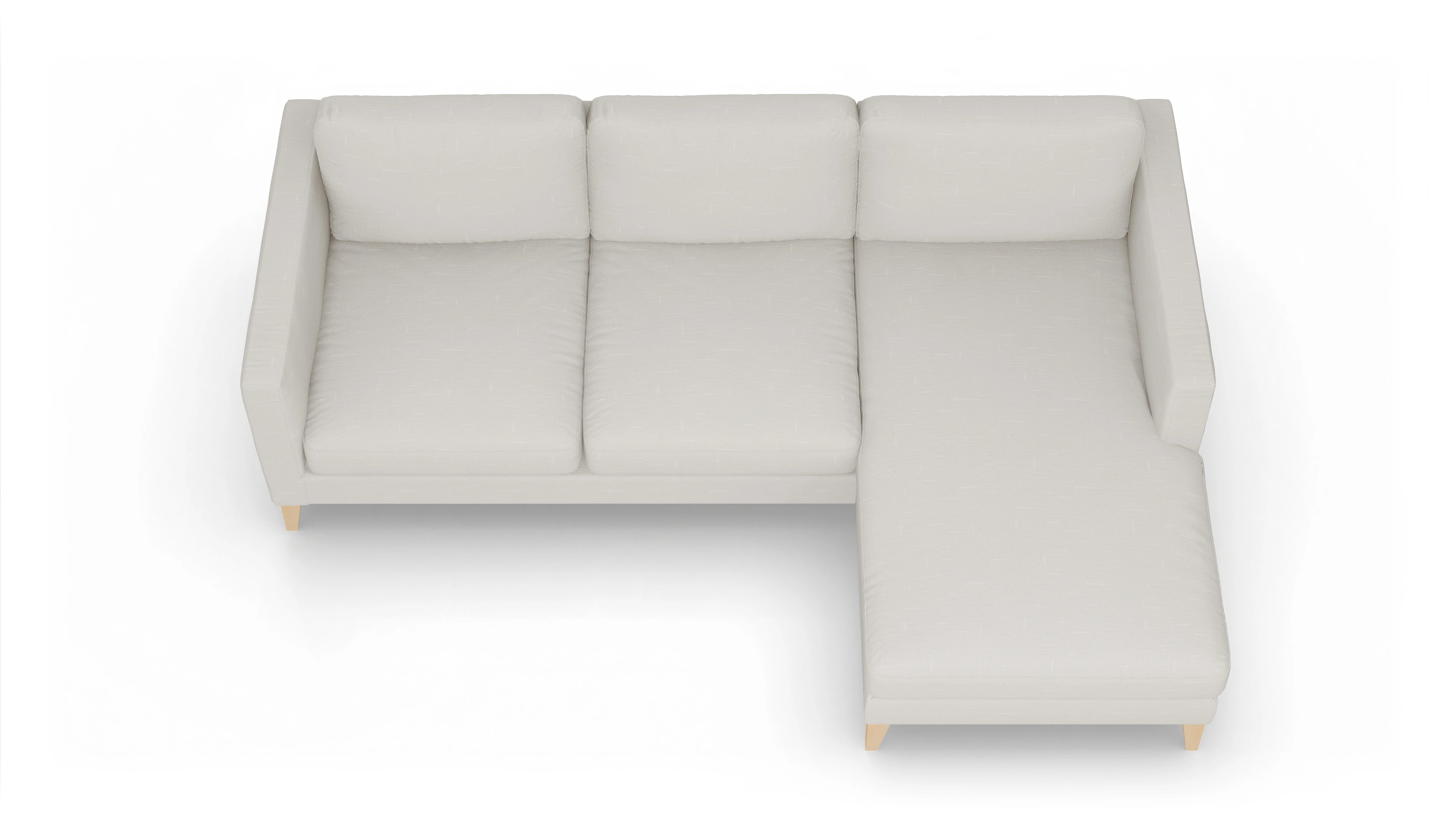 Ansicht des Produktes Montes Sofa mit Rec rechts in Stoff weiß