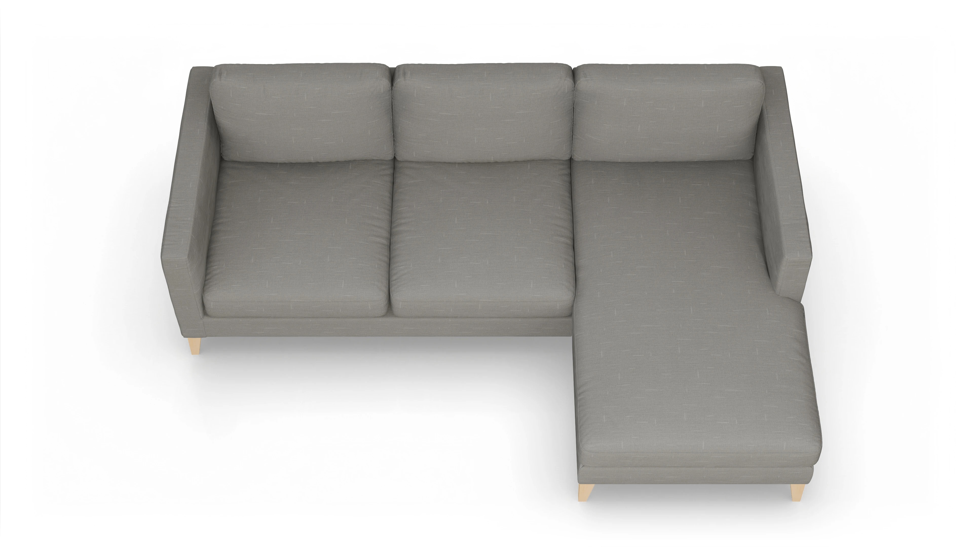 Ansicht des Produktes Montes Sofa mit Rec rechts in Stoff grau