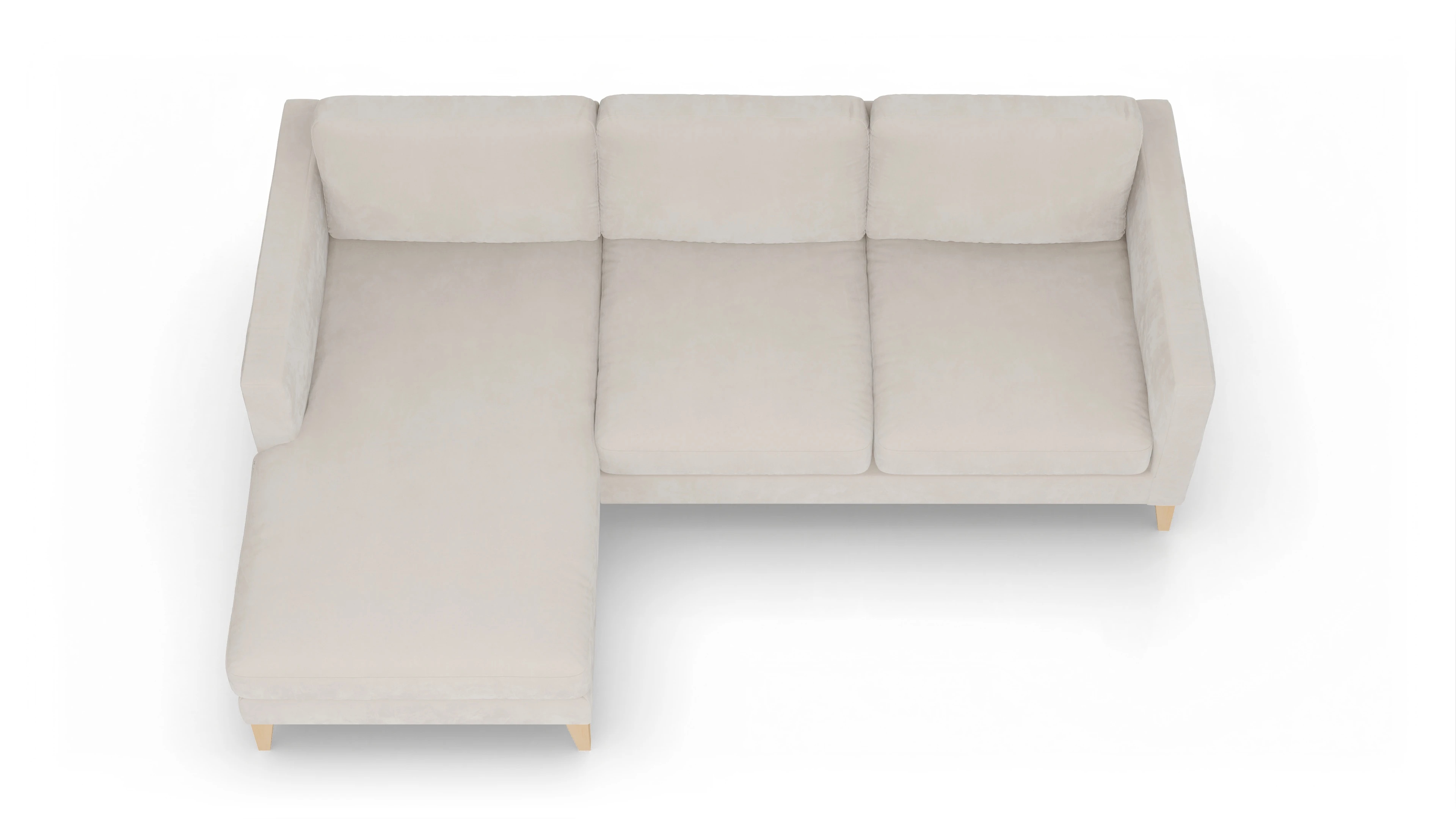 Ansicht des Produktes Montes Sofa mit Rec links in Samt weiß