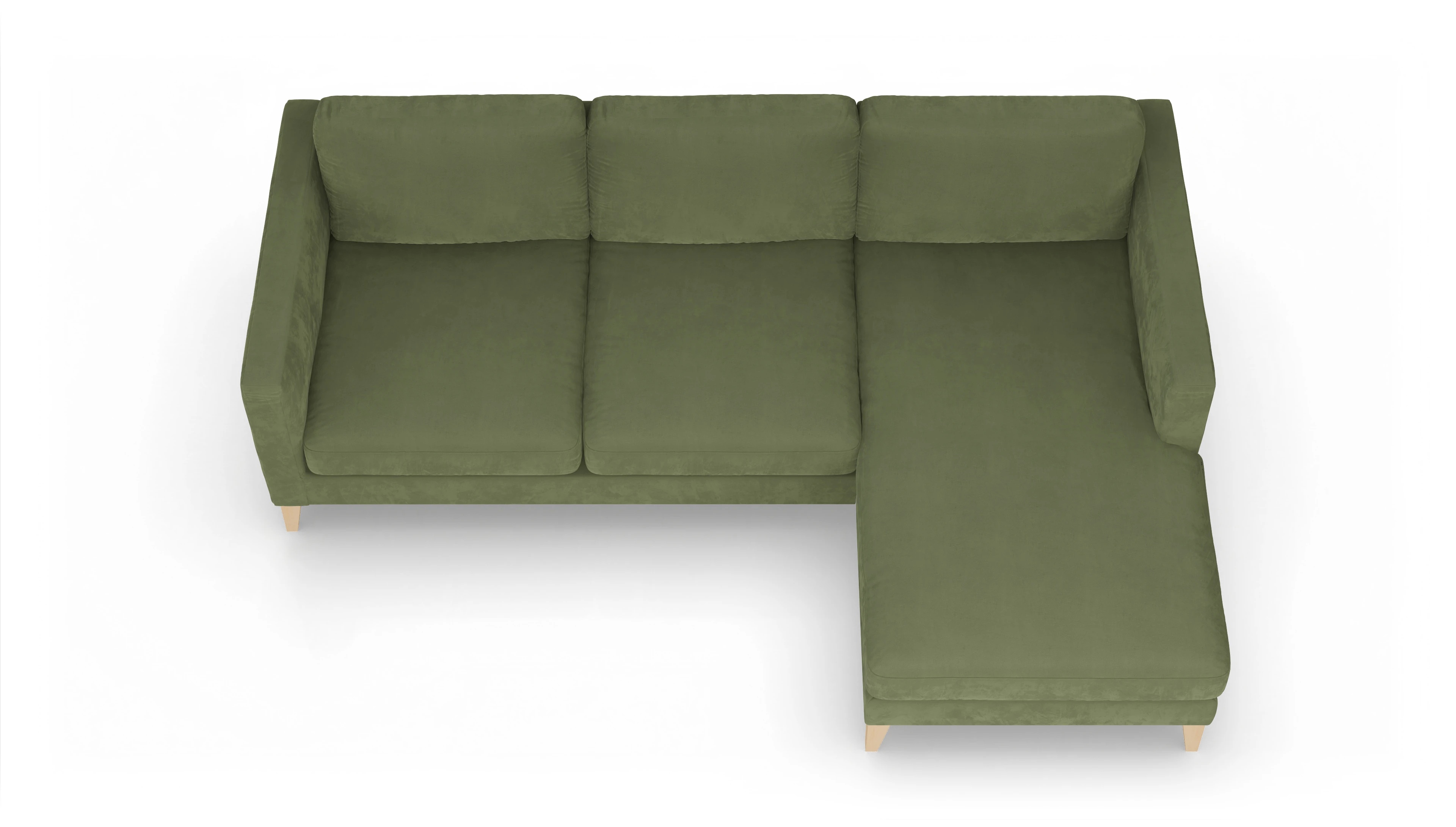 Ansicht des Produktes Montes Sofa mit Rec rechts in Samt grün