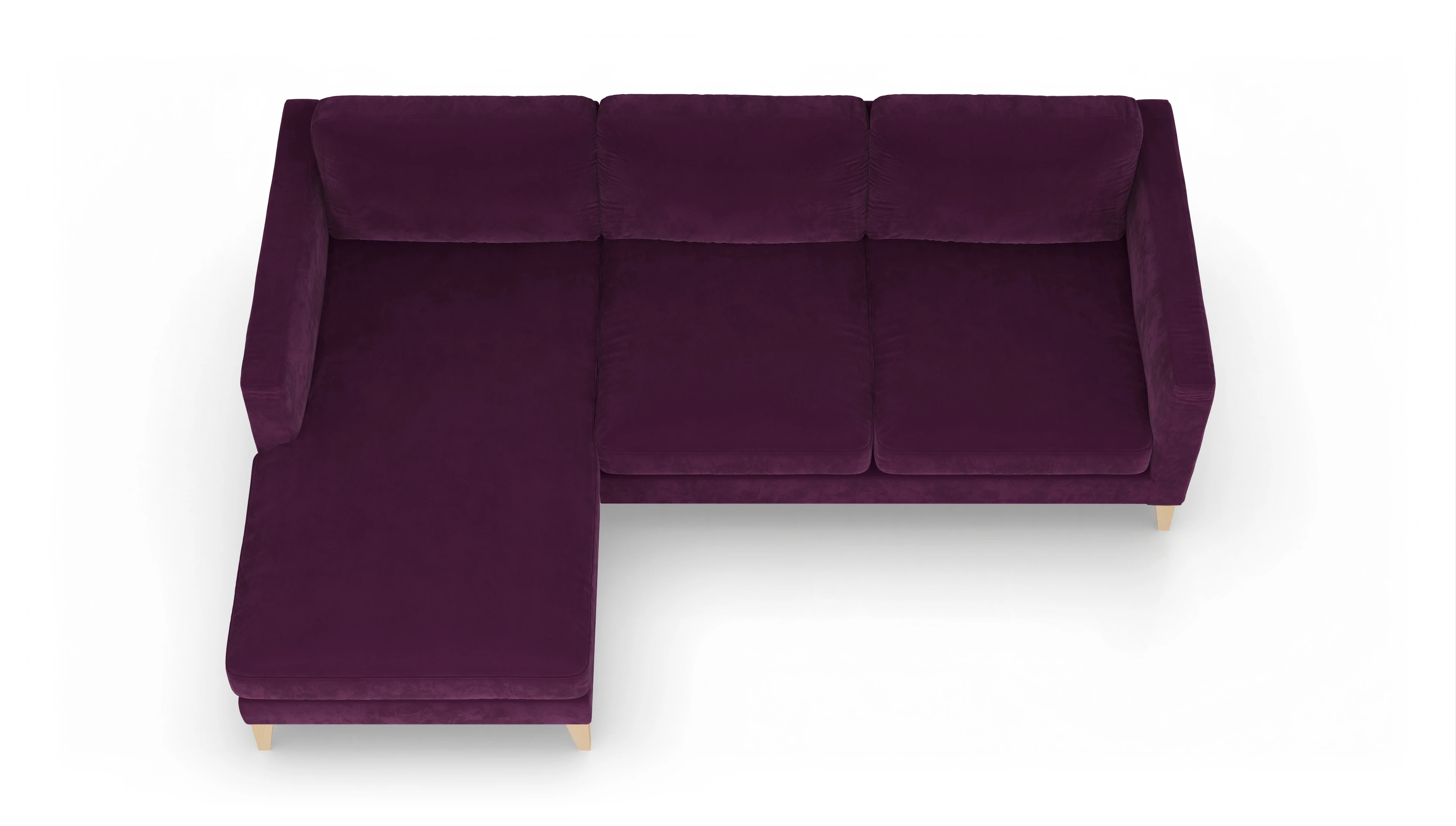 Ansicht des Produktes Montes Sofa mit Rec links in Samt rot