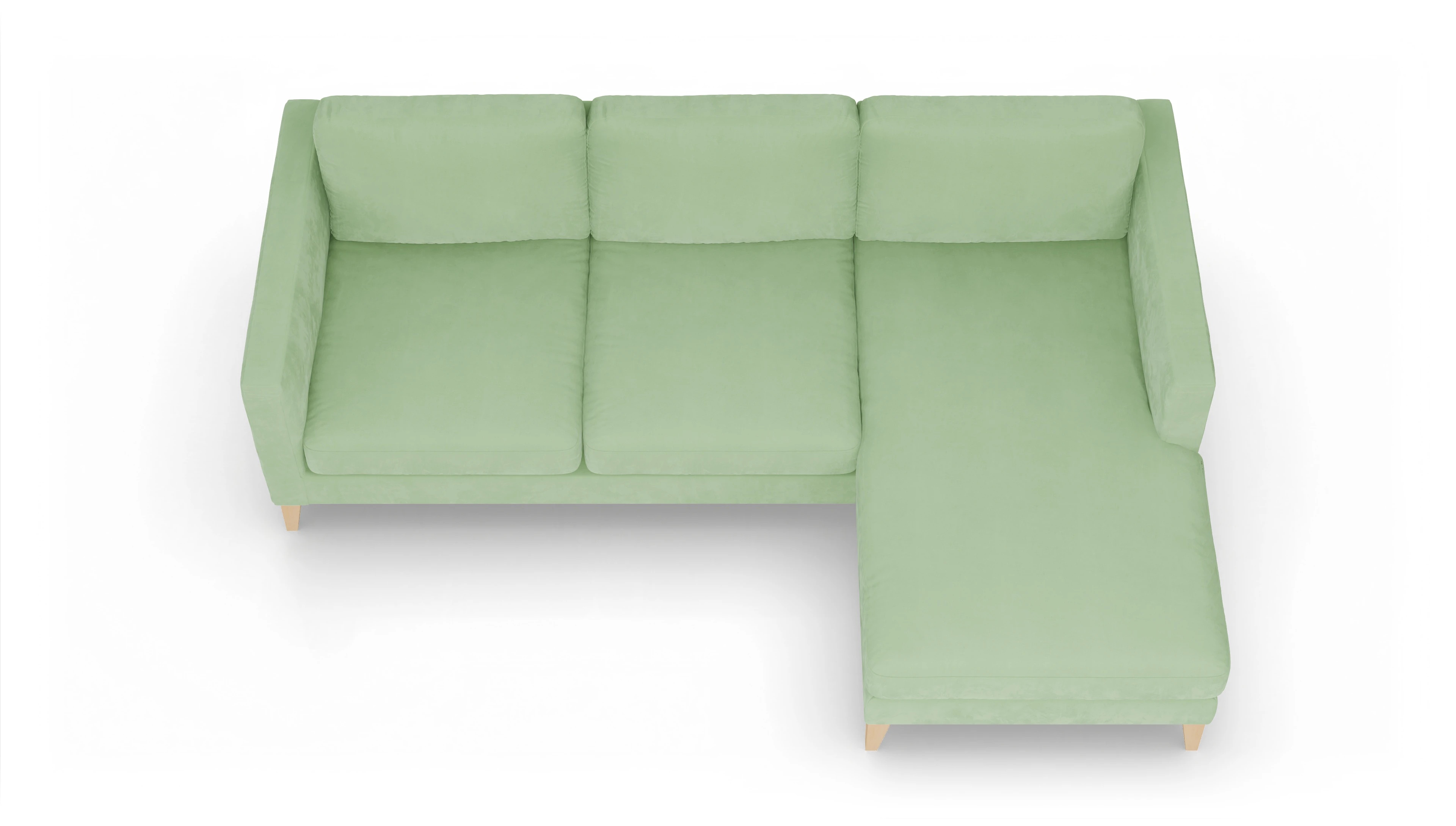 Ansicht des Produktes Montes Sofa mit Rec rechts in Samt grün