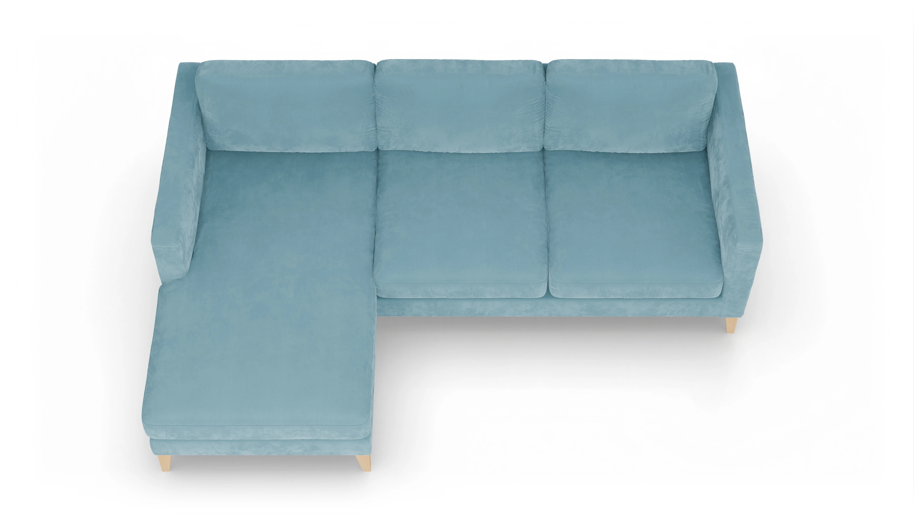 Ansicht des Produktes Montes Sofa mit Rec links in Samt blau