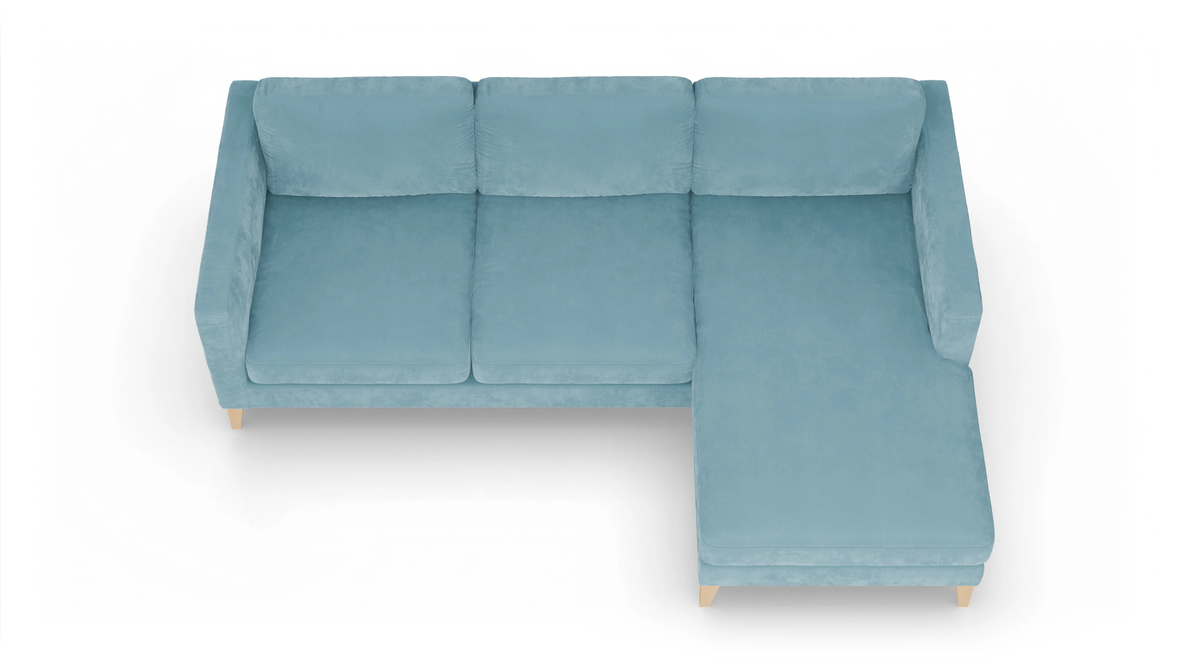 Ansicht des Produktes Montes Sofa mit Rec rechts in Samt blau