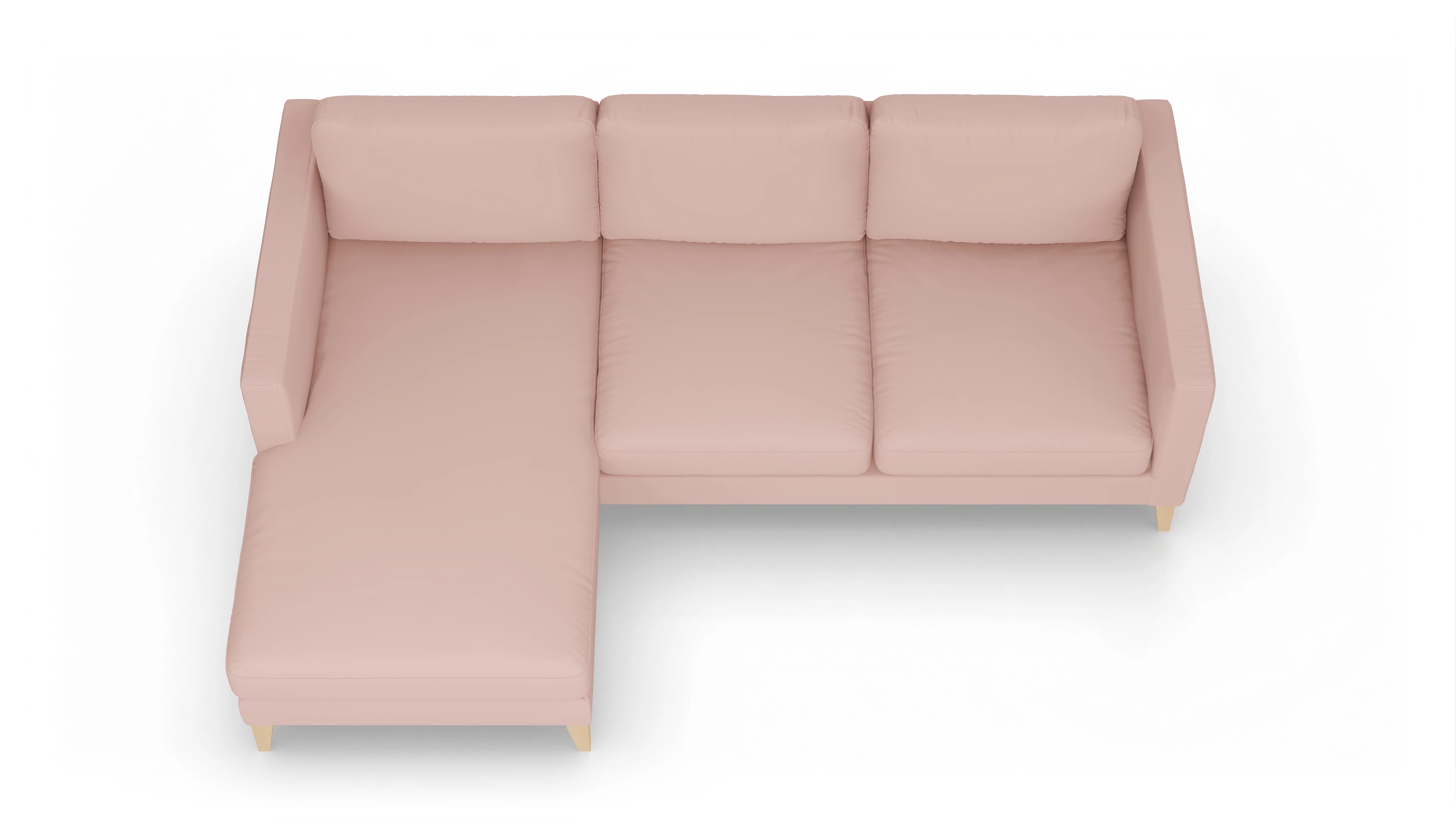 Montes Stoffsofa Ansicht des Produktes Montes Sofa mit Rec links in Samt rot