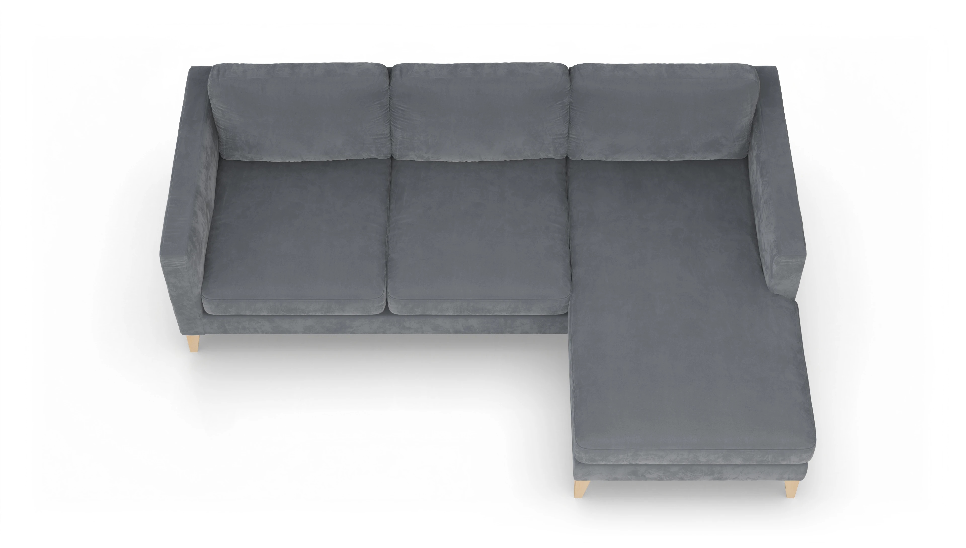 Ansicht des Produktes Montes Sofa mit Rec rechts in Samt grau