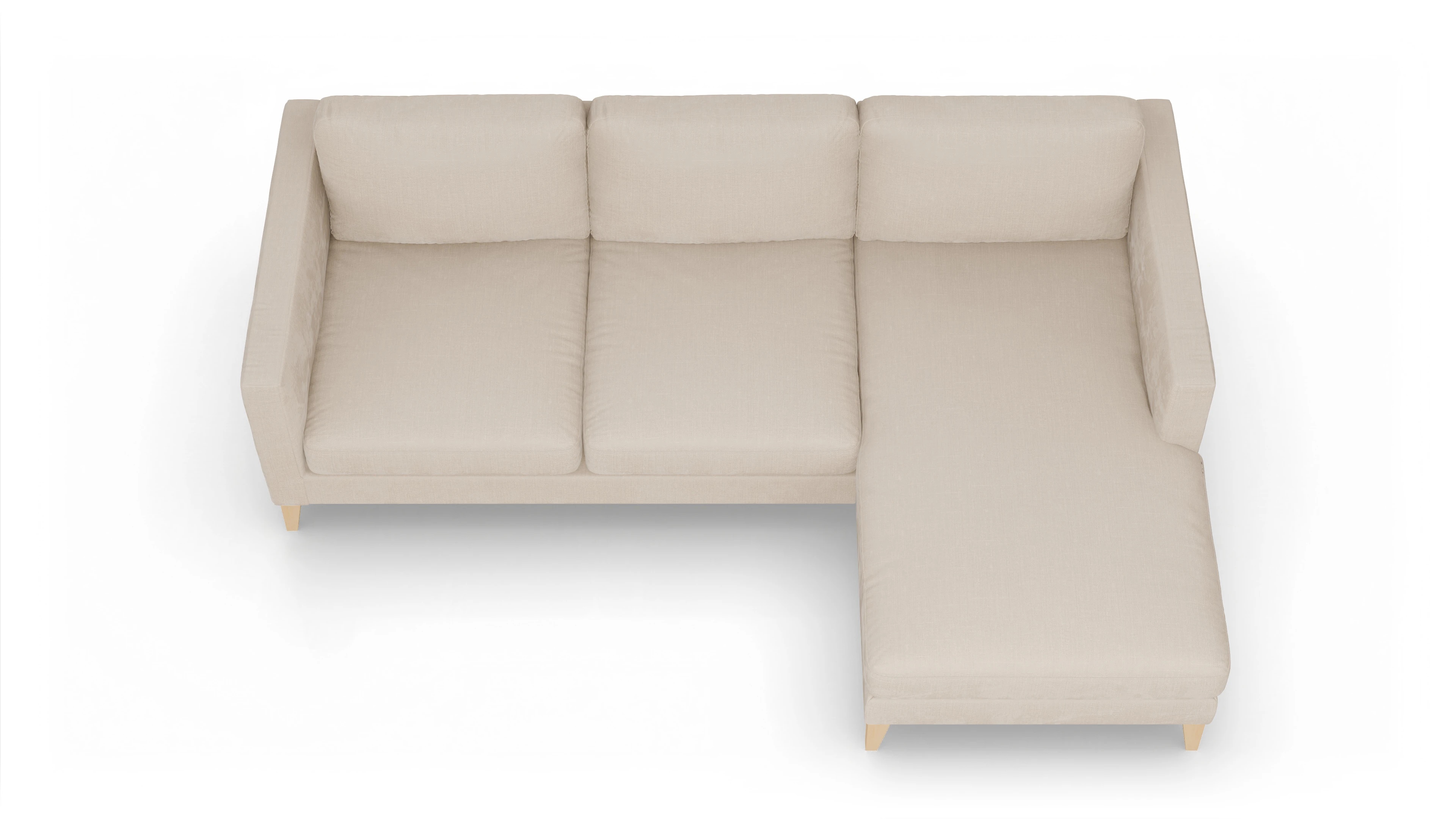 Ansicht des Produktes Montes Sofa mit Rec rechts in Stoff weiß