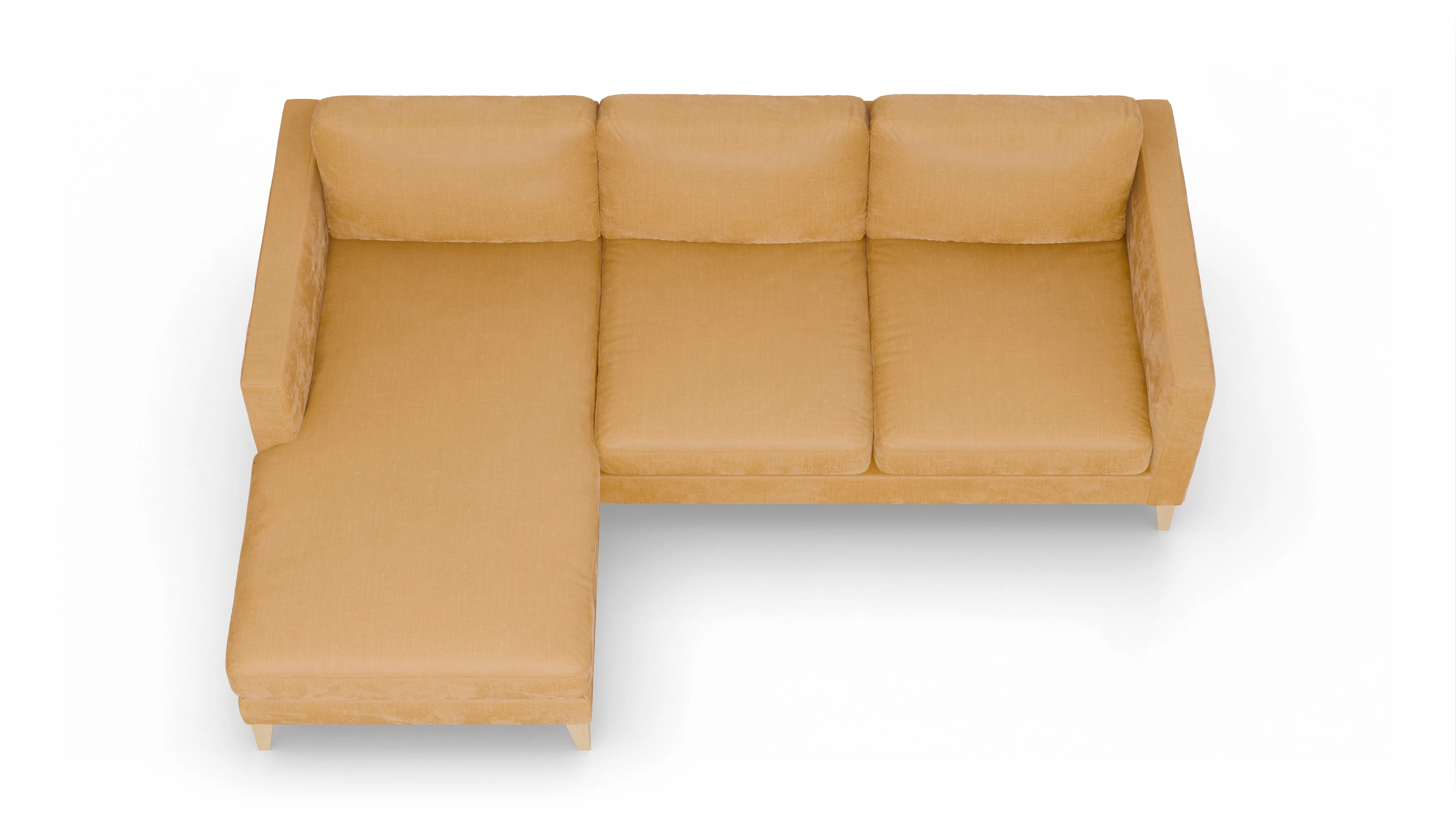 Montes Stoffsofa Ansicht des Produktes Montes Sofa mit Rec links in Stoff gelb