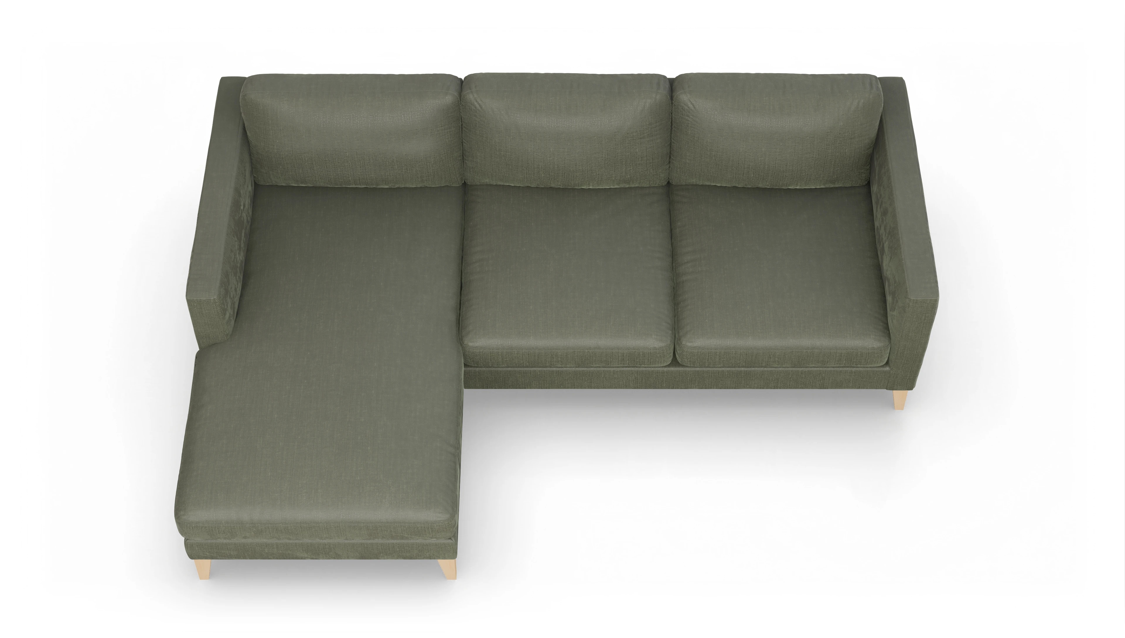Ansicht des Produktes Montes Sofa mit Rec links in Stoff grün