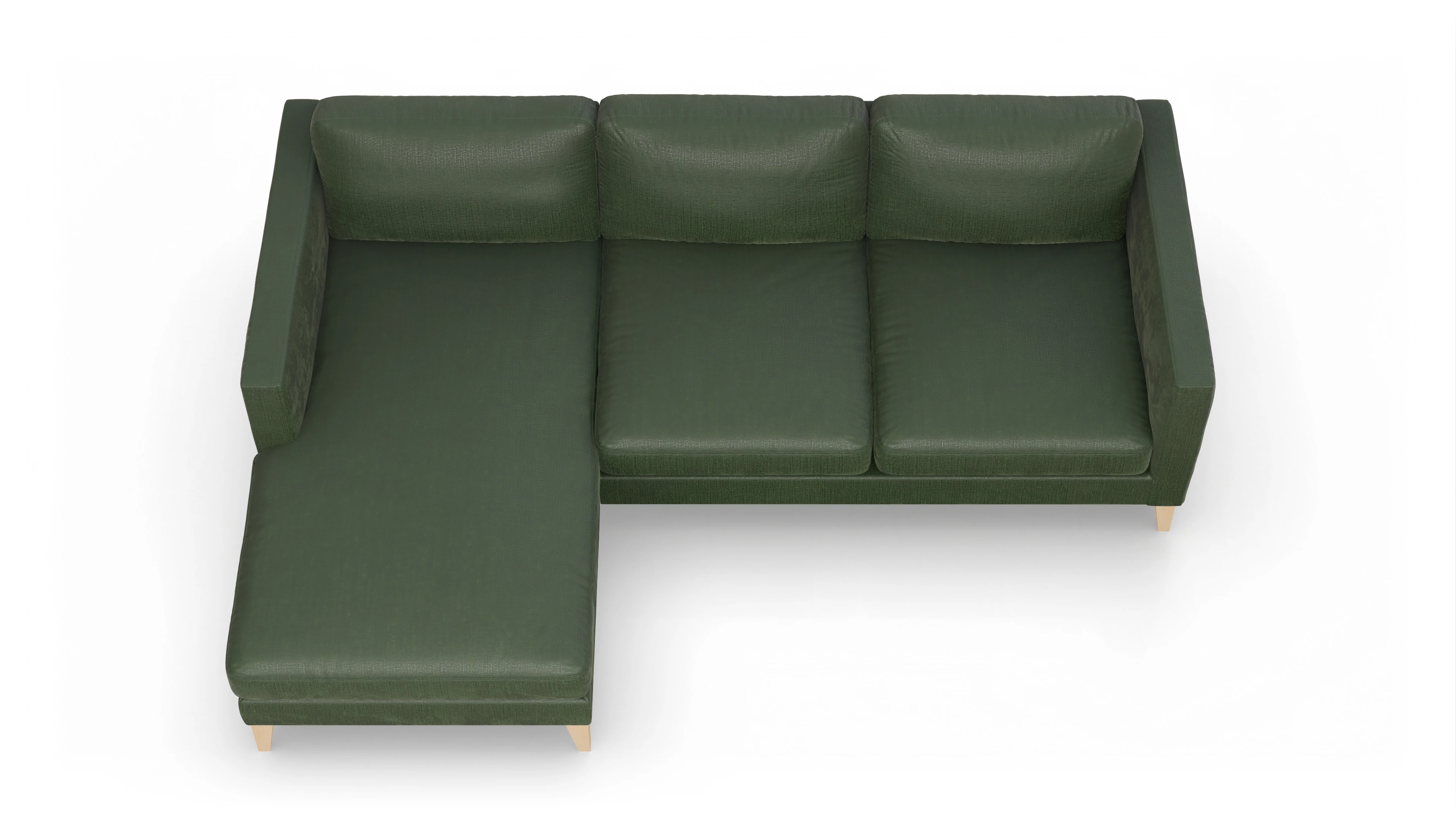 Ansicht des Produktes Montes Sofa mit Rec links in Stoff grün