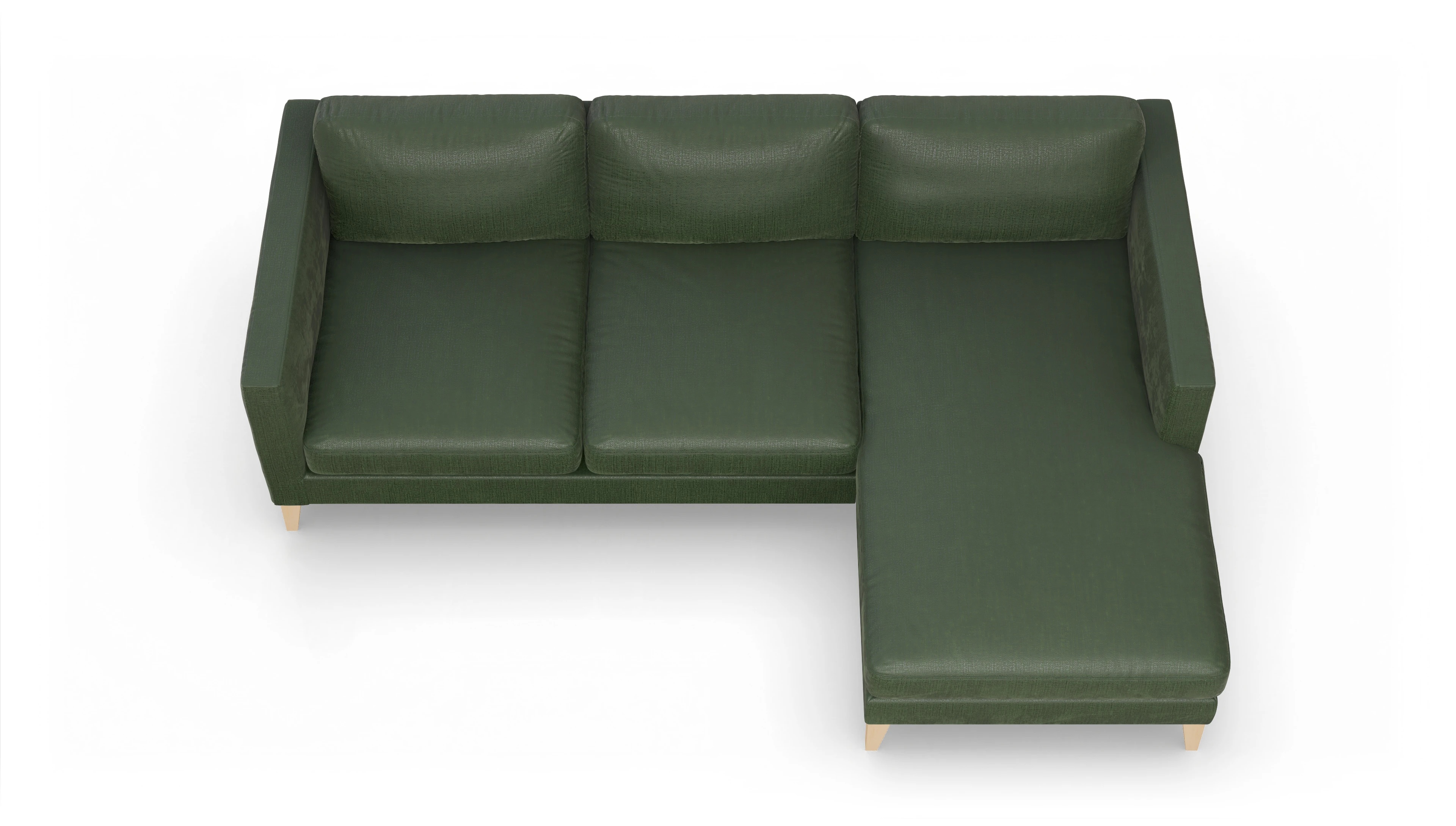 Ansicht des Produktes Montes Sofa mit Rec rechts in Stoff grün