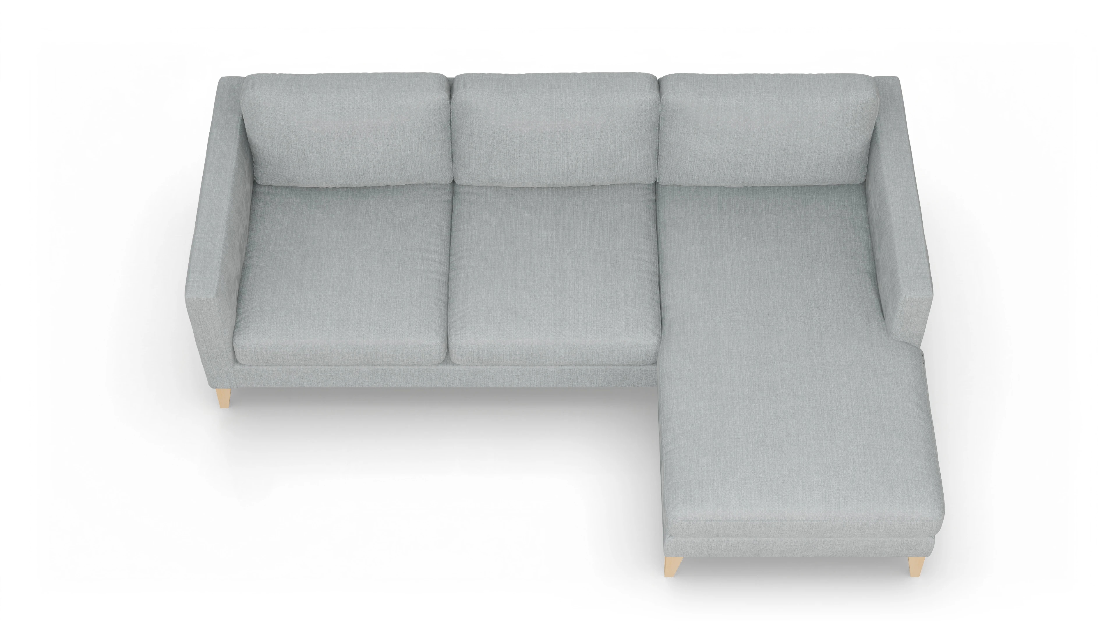 Montes Stoffsofa Ansicht des Produktes Montes Sofa mit Rec rechts in Stoff grau
