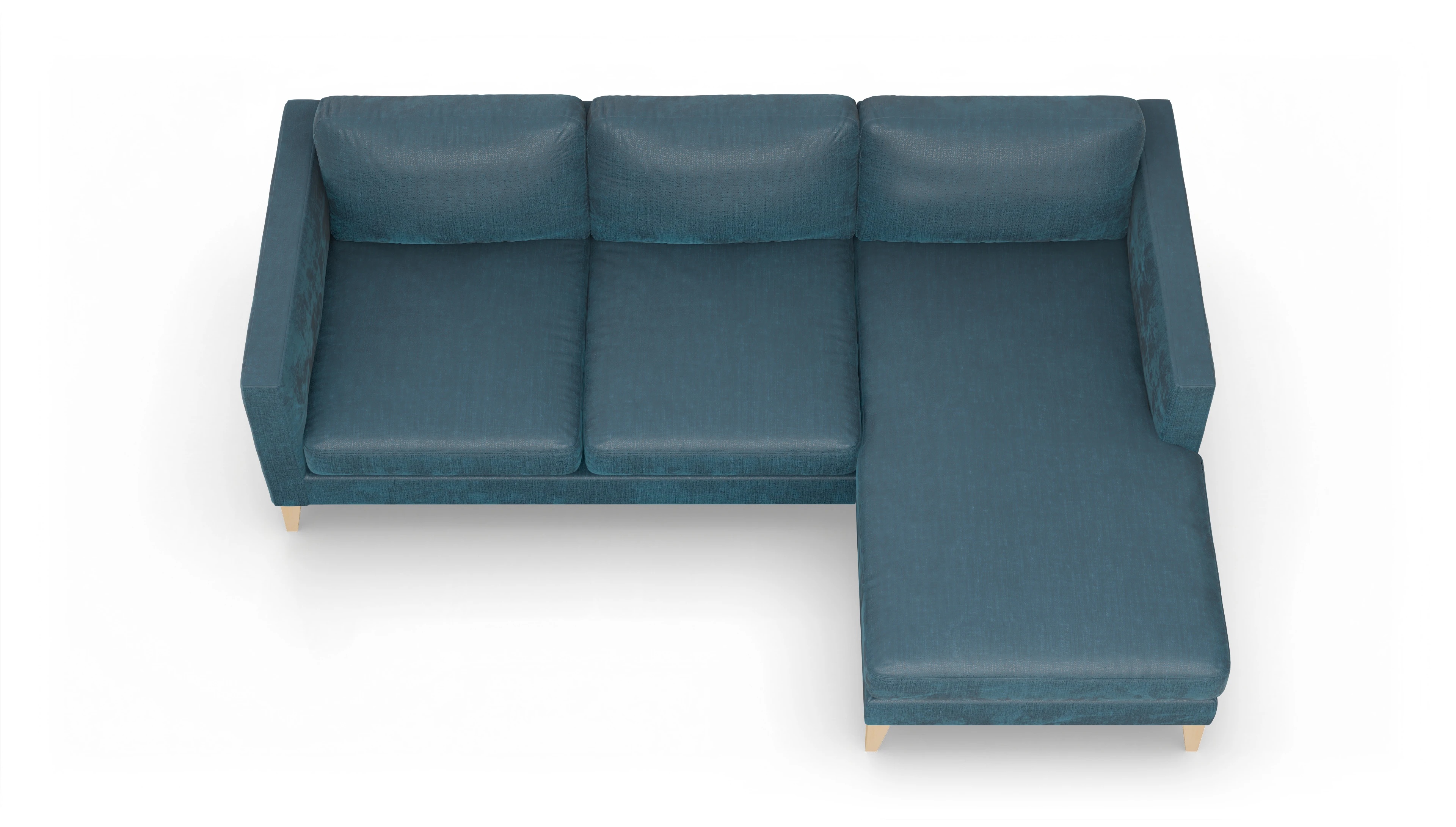 Montes Stoffsofa Ansicht des Produktes Montes Sofa mit Rec rechts in Stoff blau