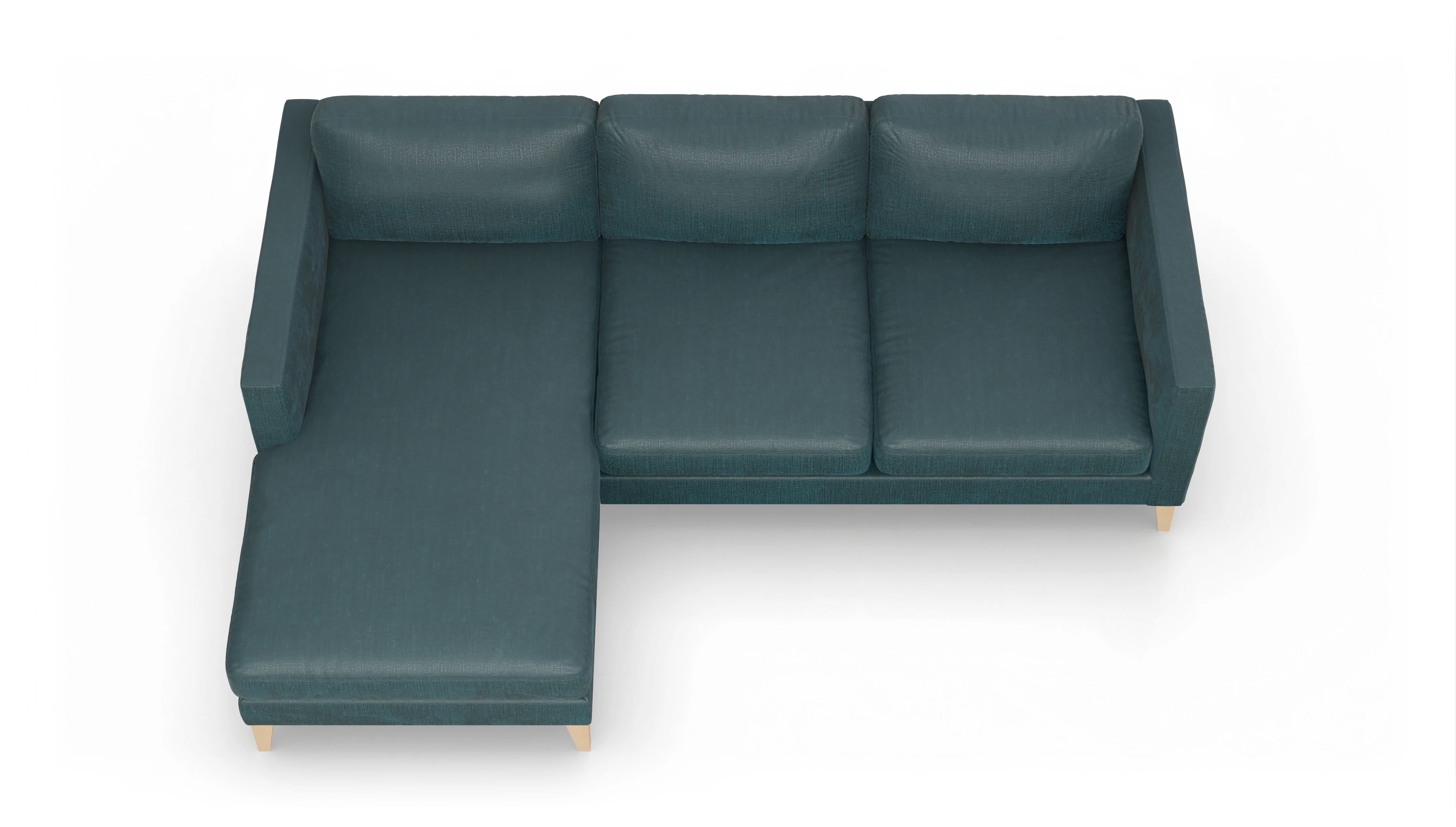 Ansicht des Produktes Montes Sofa mit Rec links in Stoff grün