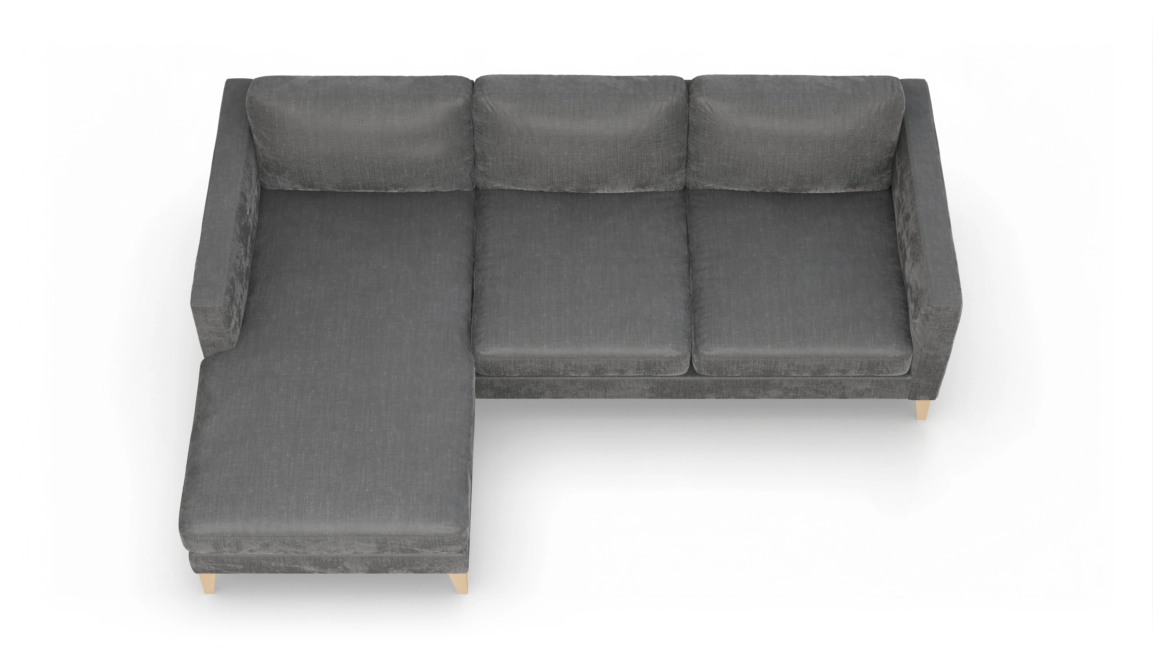 Montes Stoffsofa Ansicht des Produktes Montes Sofa mit Rec links in Stoff grau