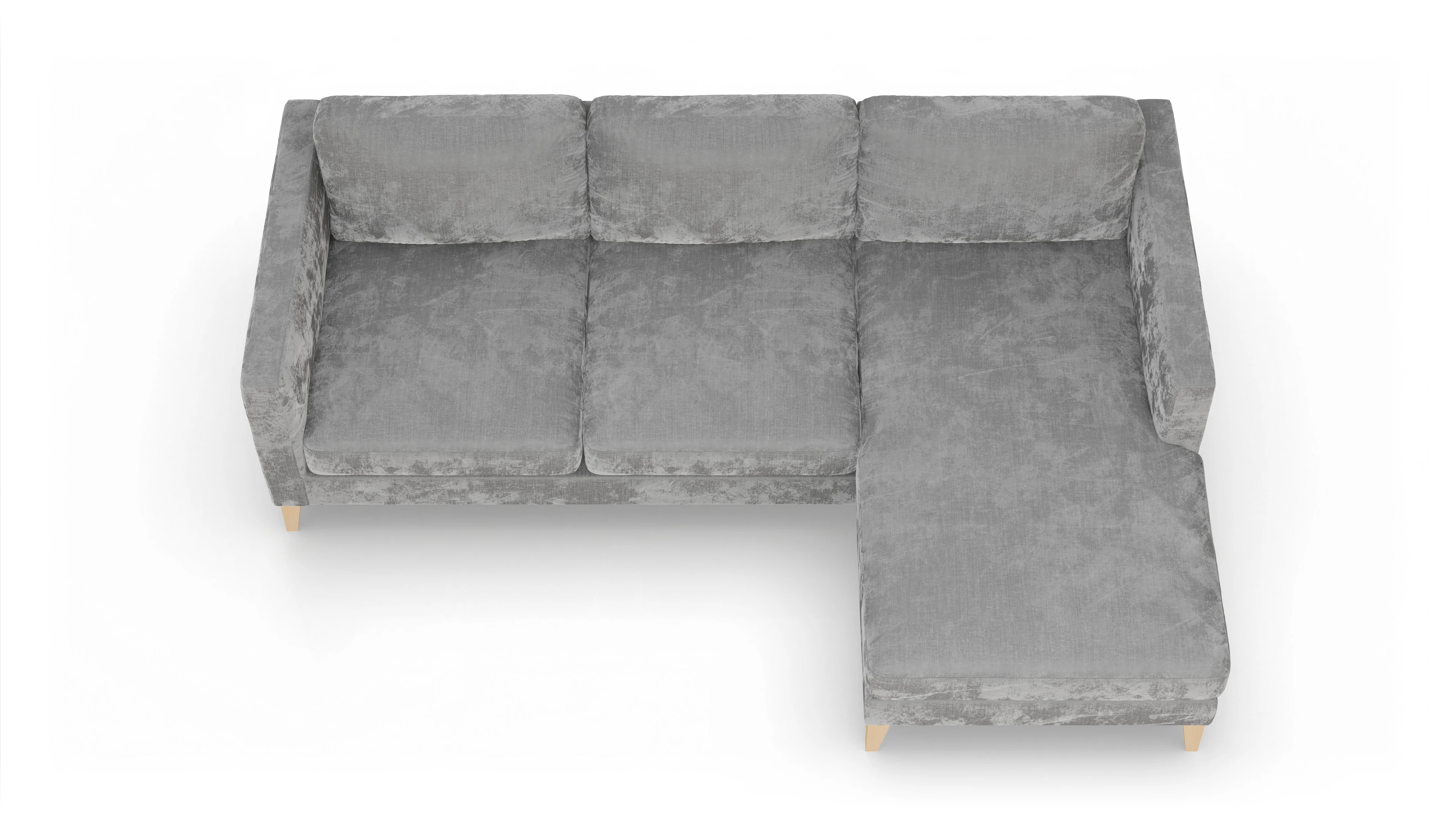 Montes Stoffsofa Ansicht des Produktes Montes Sofa mit Rec rechts in Stoff grau