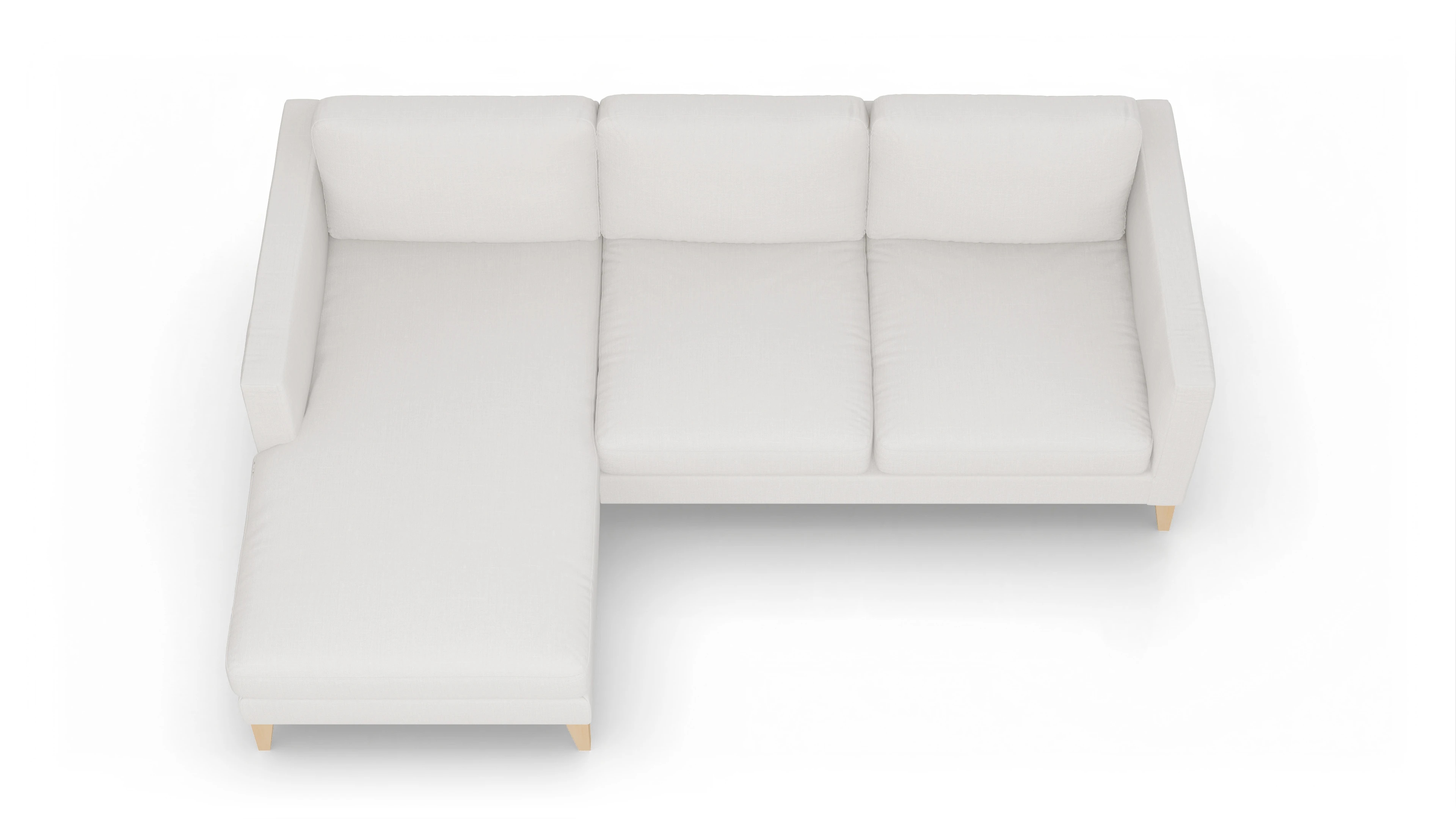 Ansicht des Produktes Montes Sofa mit Rec links in Stoff weiß