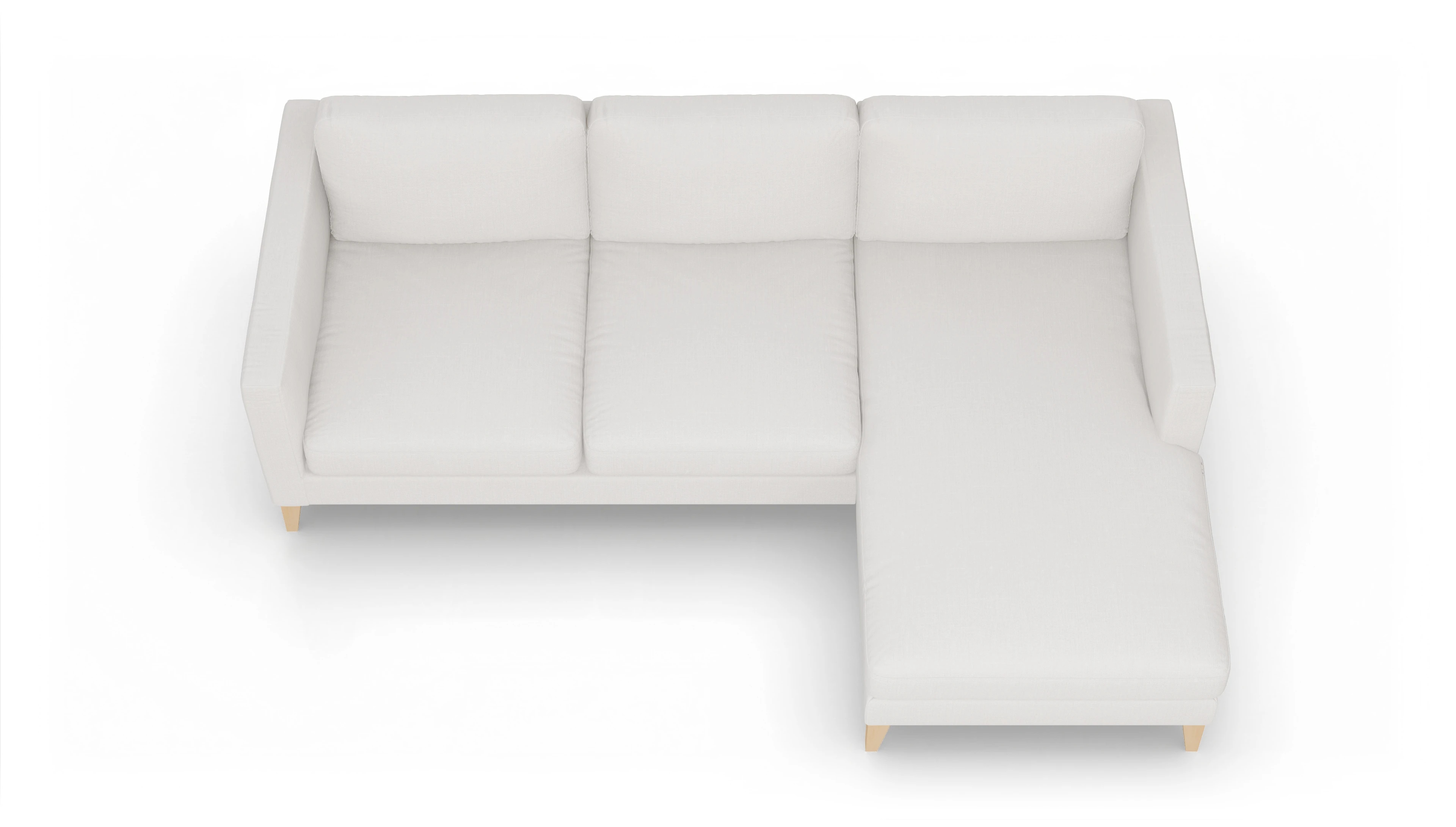 Ansicht des Produktes Montes Sofa mit Rec rechts in Stoff weiß