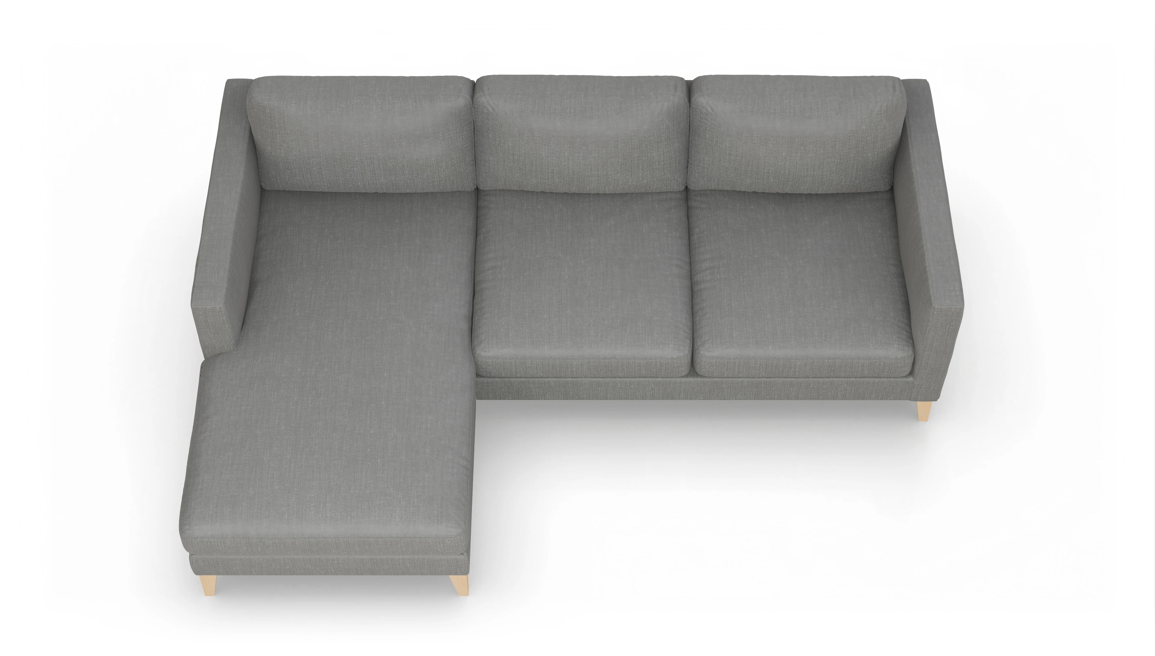 Montes Stoffsofa Ansicht des Produktes Montes Sofa mit Rec links in Stoff grau