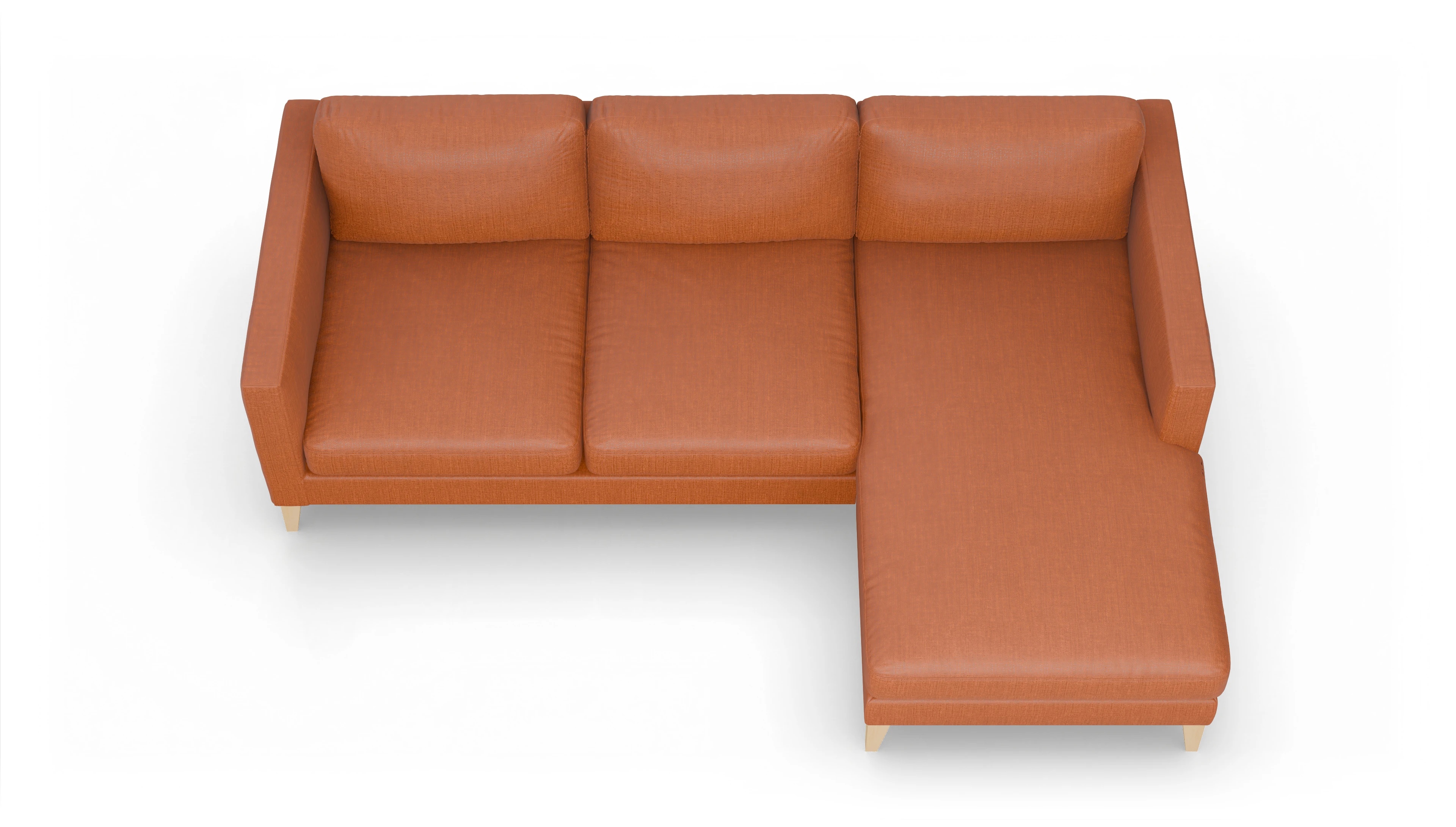 Ansicht des Produktes Montes Sofa mit Rec rechts in Stoff orange