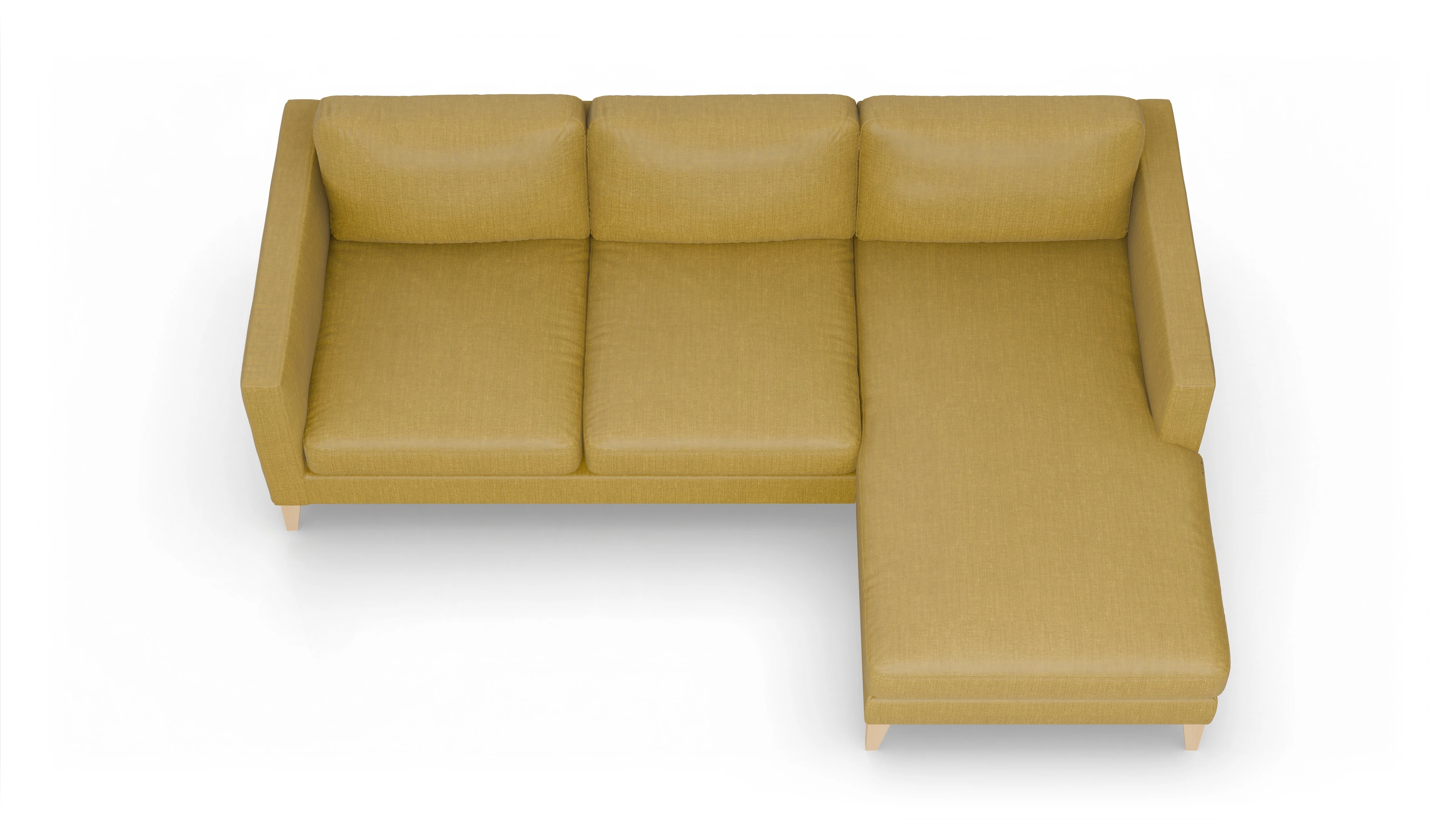 Ansicht des Produktes Montes Sofa mit Rec rechts in Stoff gelb