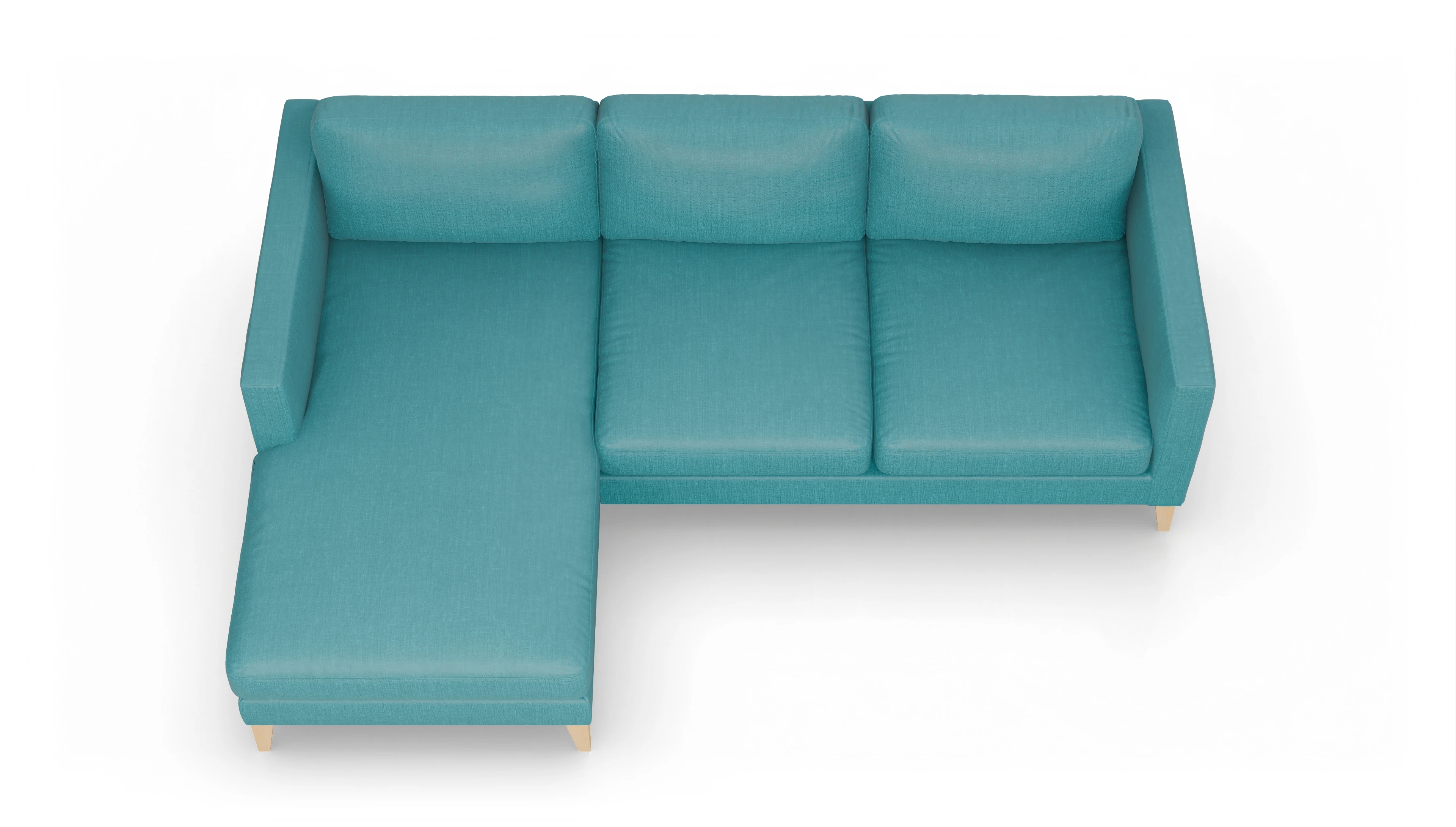 Montes Stoffsofa Ansicht des Produktes Montes Sofa mit Rec links in Stoff blau