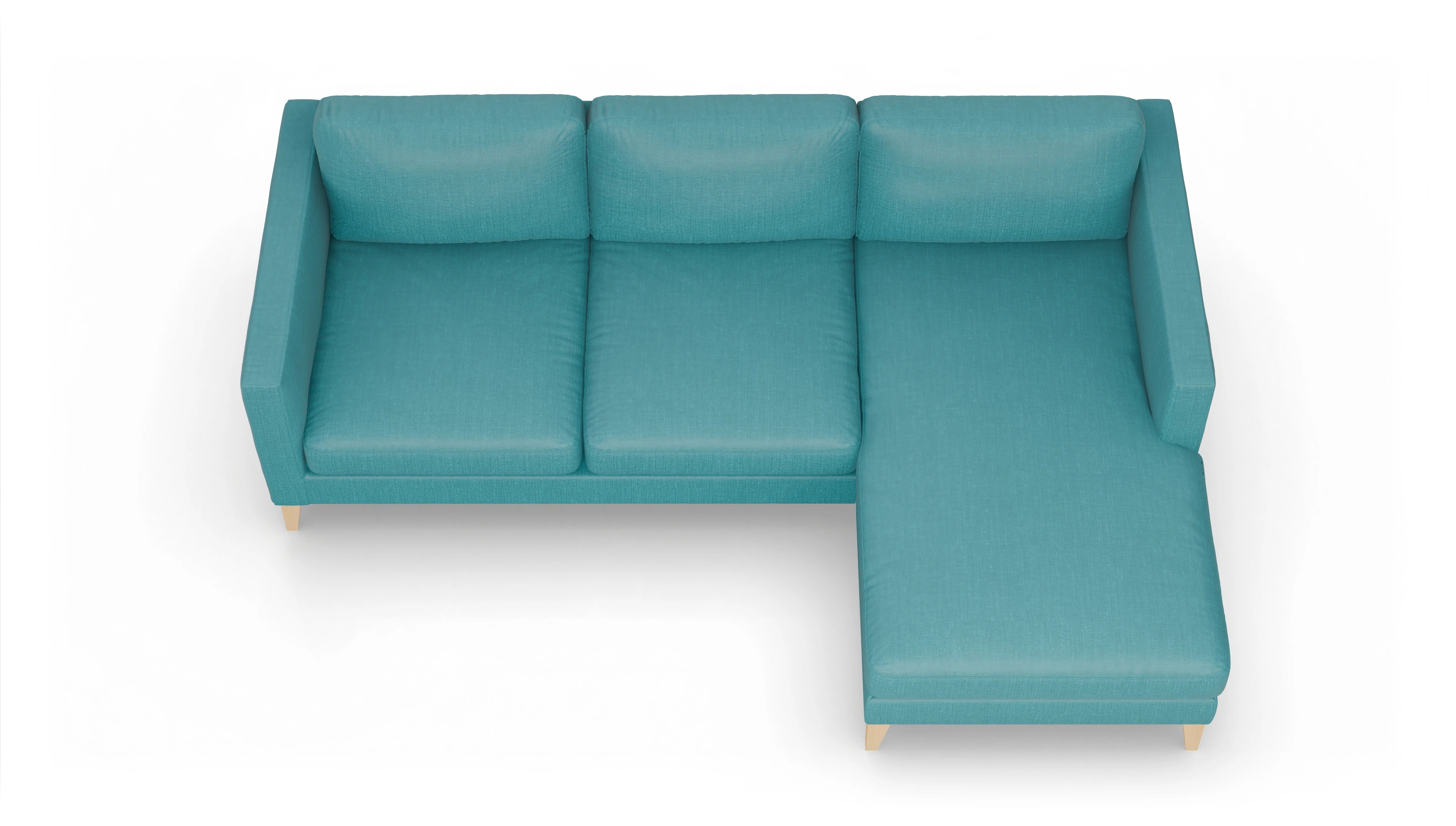 Ansicht des Produktes Montes Sofa mit Rec rechts in Stoff blau