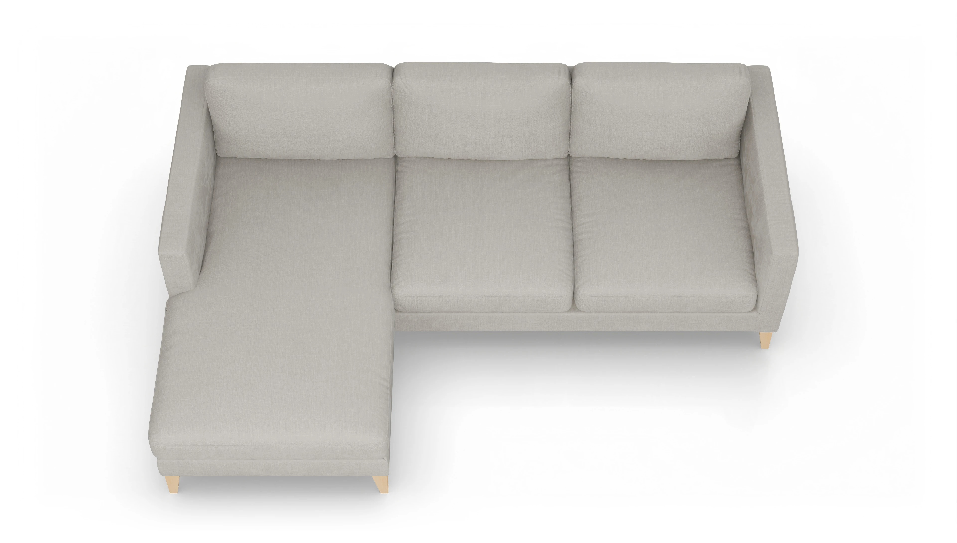 Montes Stoffsofa Ansicht des Produktes Montes Sofa mit Rec links in Stoff weiß