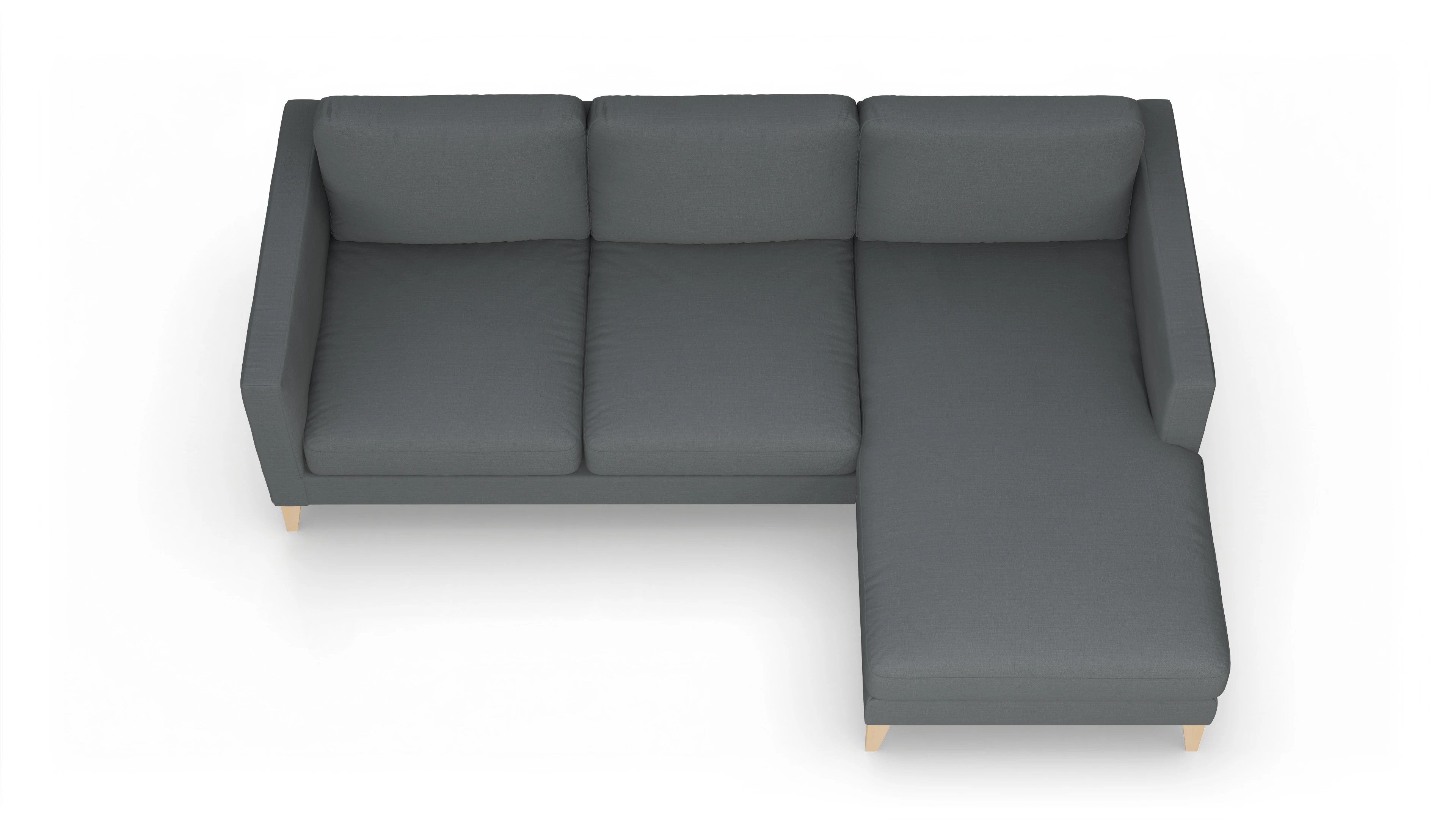 Ansicht des Produktes Montes Sofa mit Rec rechts in Stoff grau