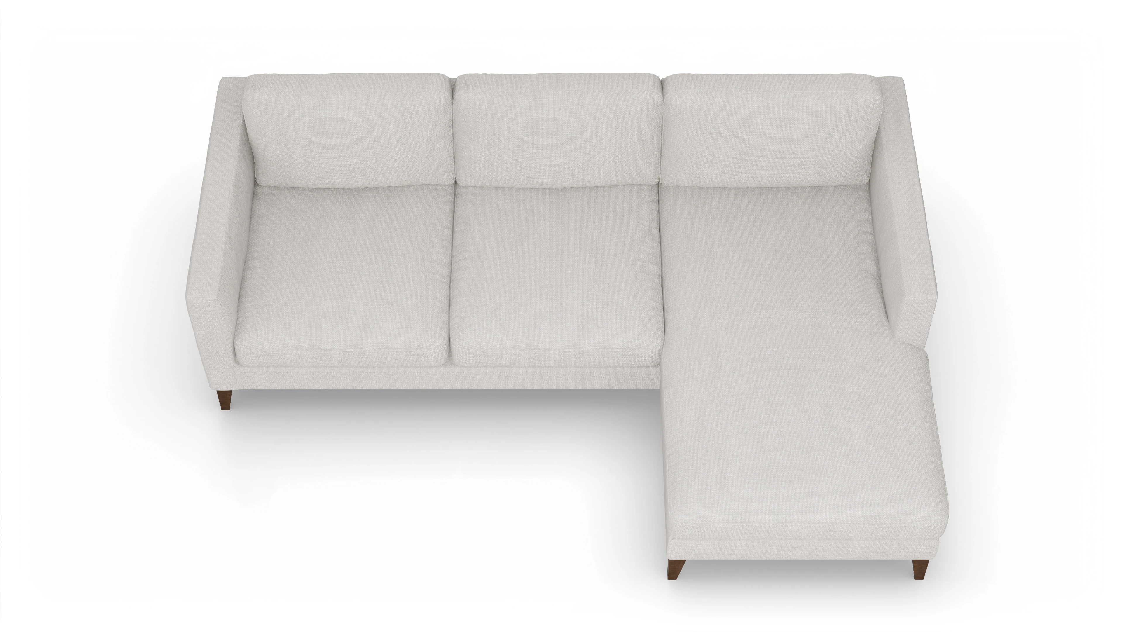 Montes Stoffsofa Ansicht des Produktes Montes Sofa mit Rec rechts in Stoff weiß