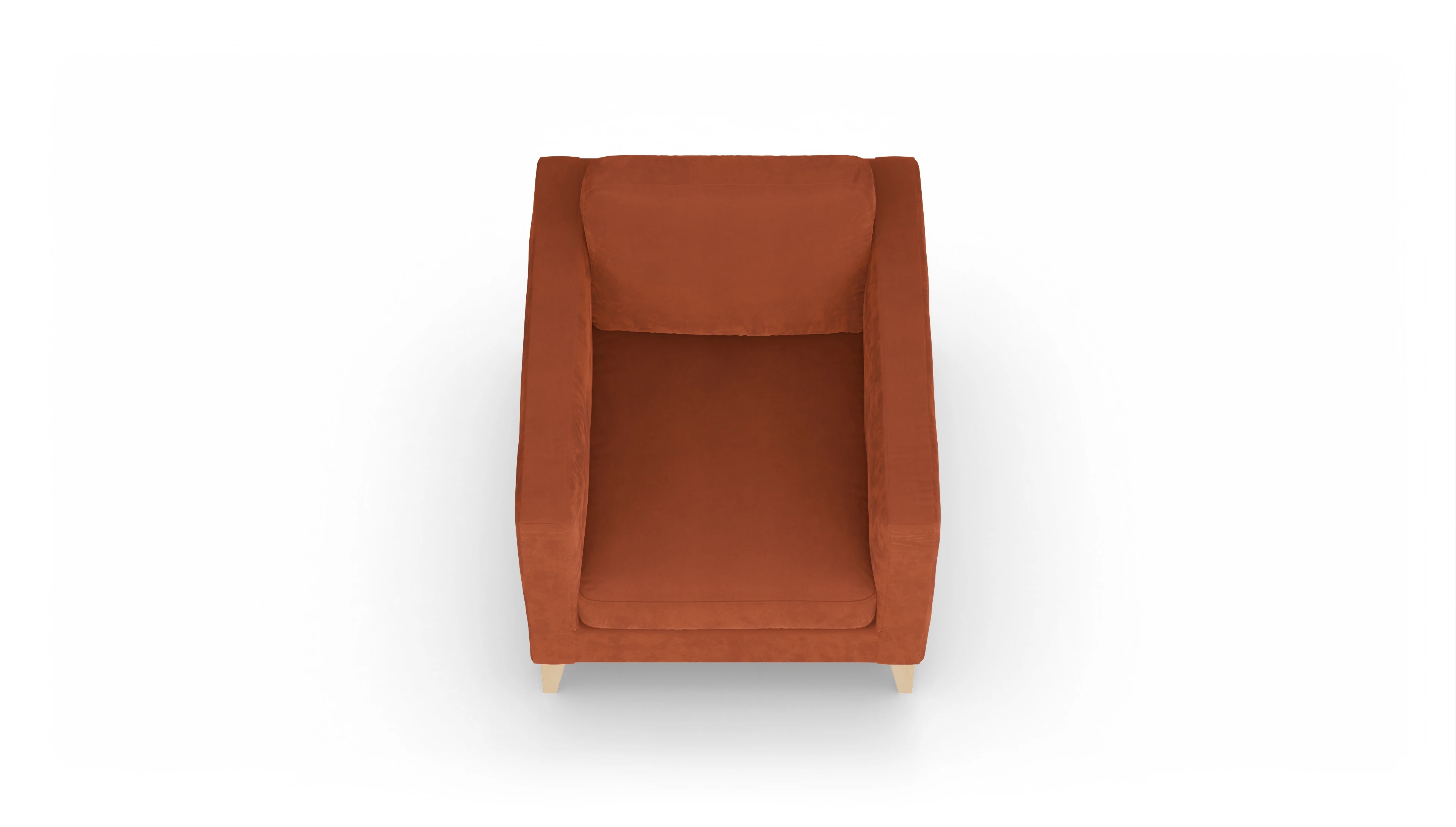 Montes Stoffsessel Ansicht des Produktes Montes Sessel in Samt orange