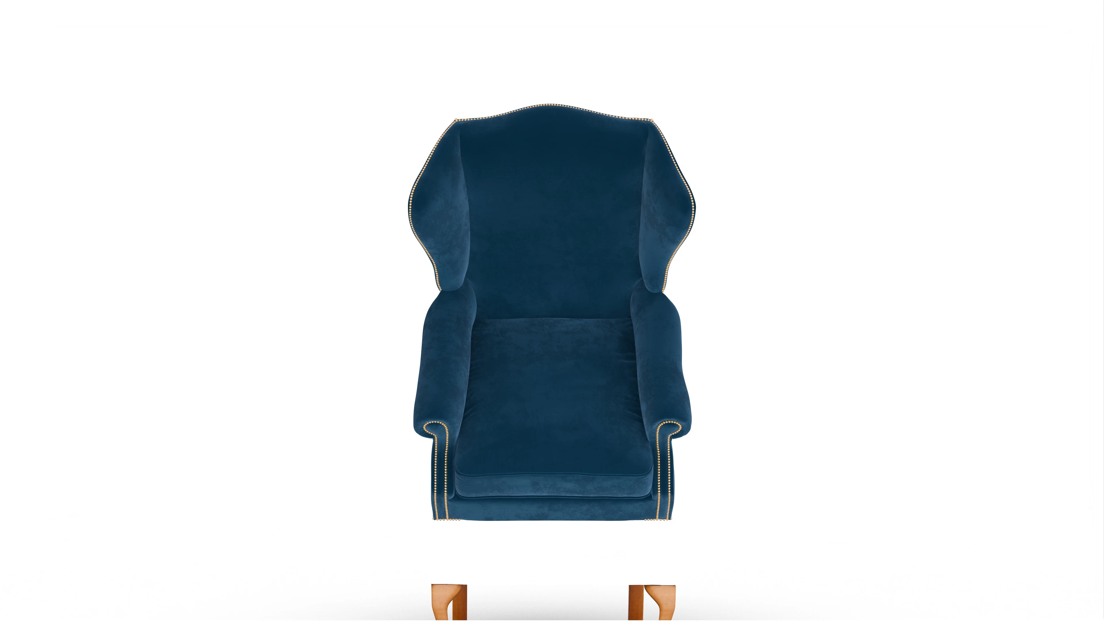Syon Samt-Ohrensessel Ansicht des Produktes Syon Sessel in Samt blau