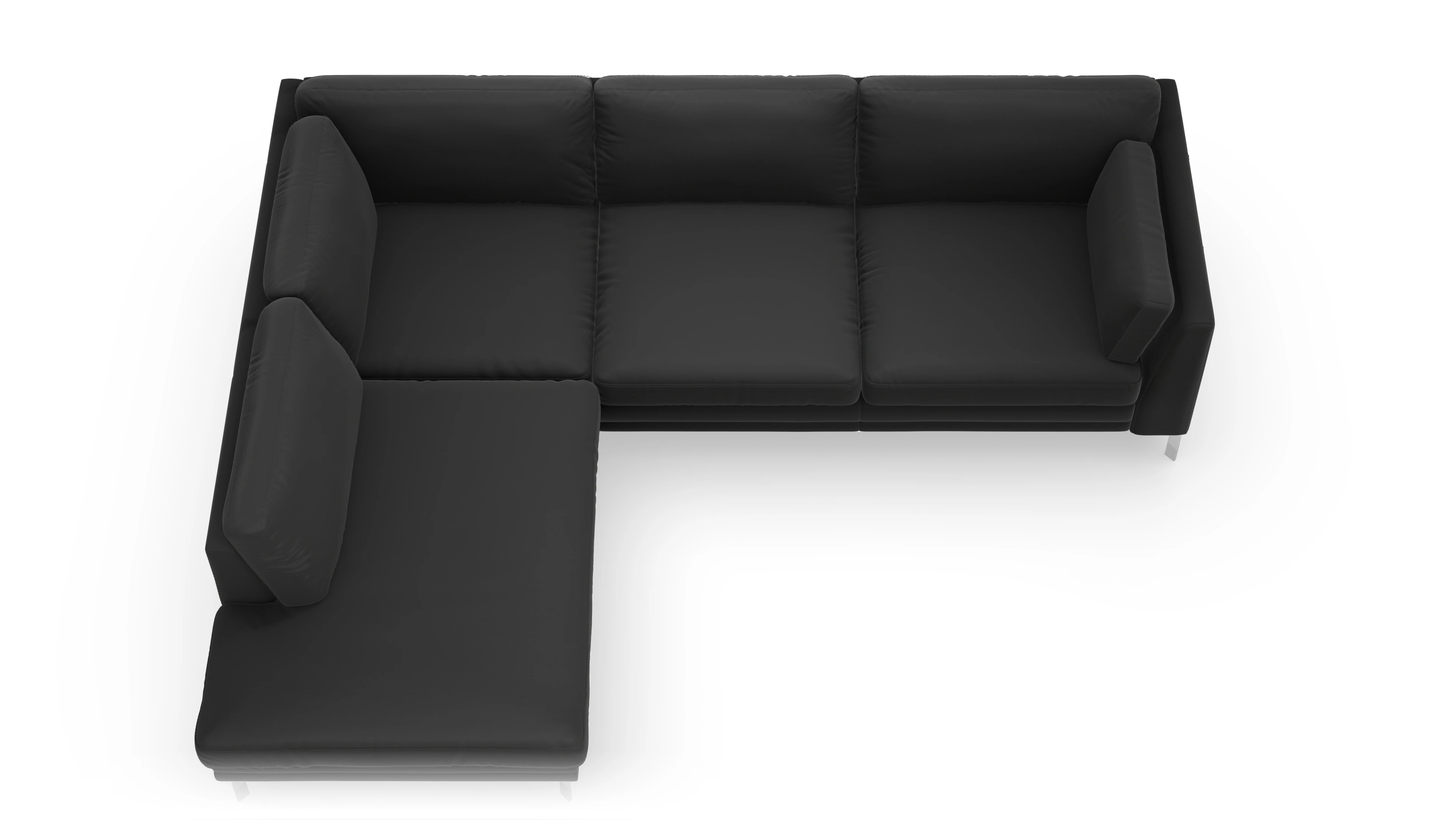 Ansicht des Produktes Lexington Sofa mit Rec links in Leder schwarz