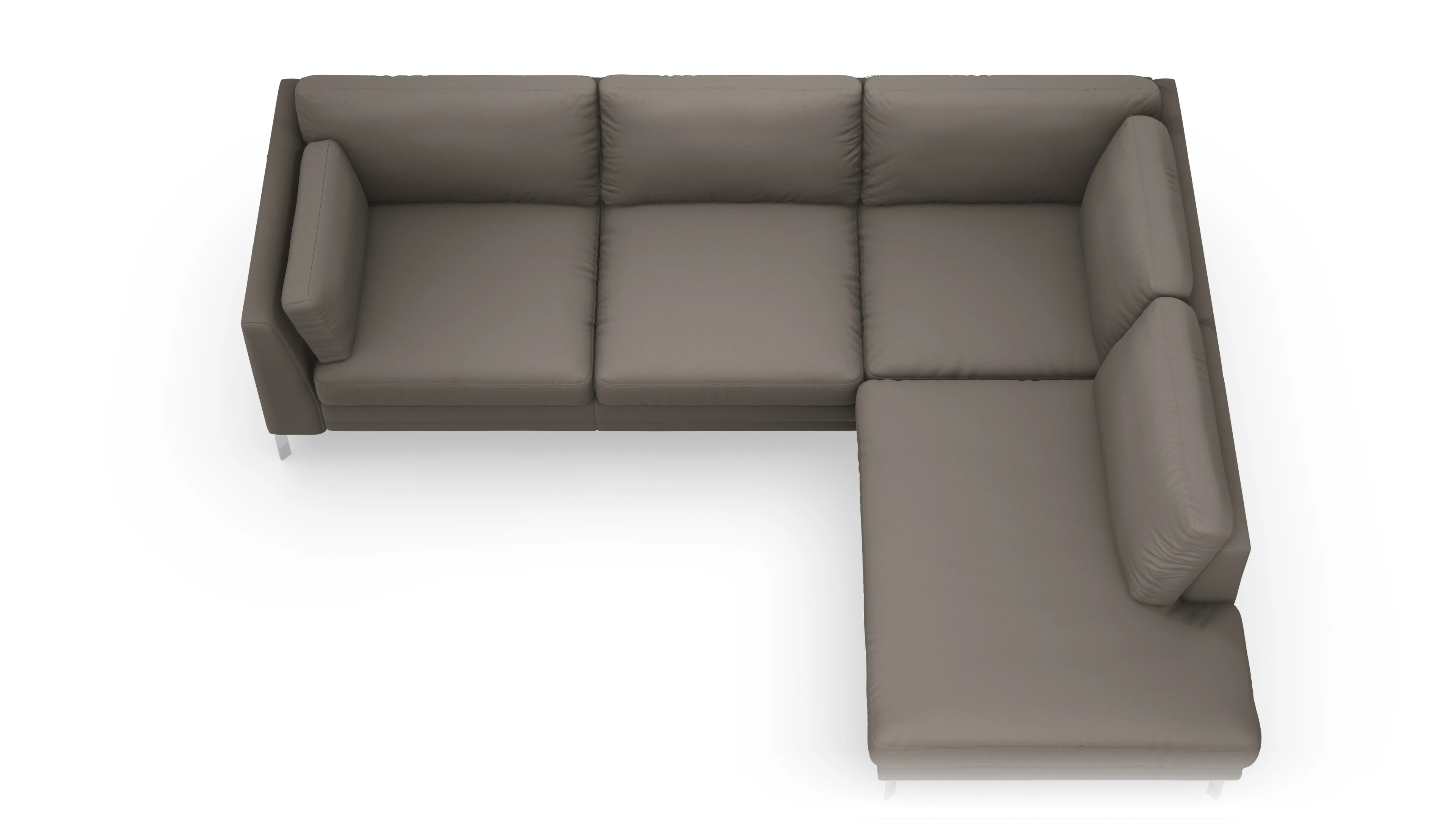 Lexington Ledersofa Ansicht des Produktes Lexington Sofa mit Rec rechts in Leder grau