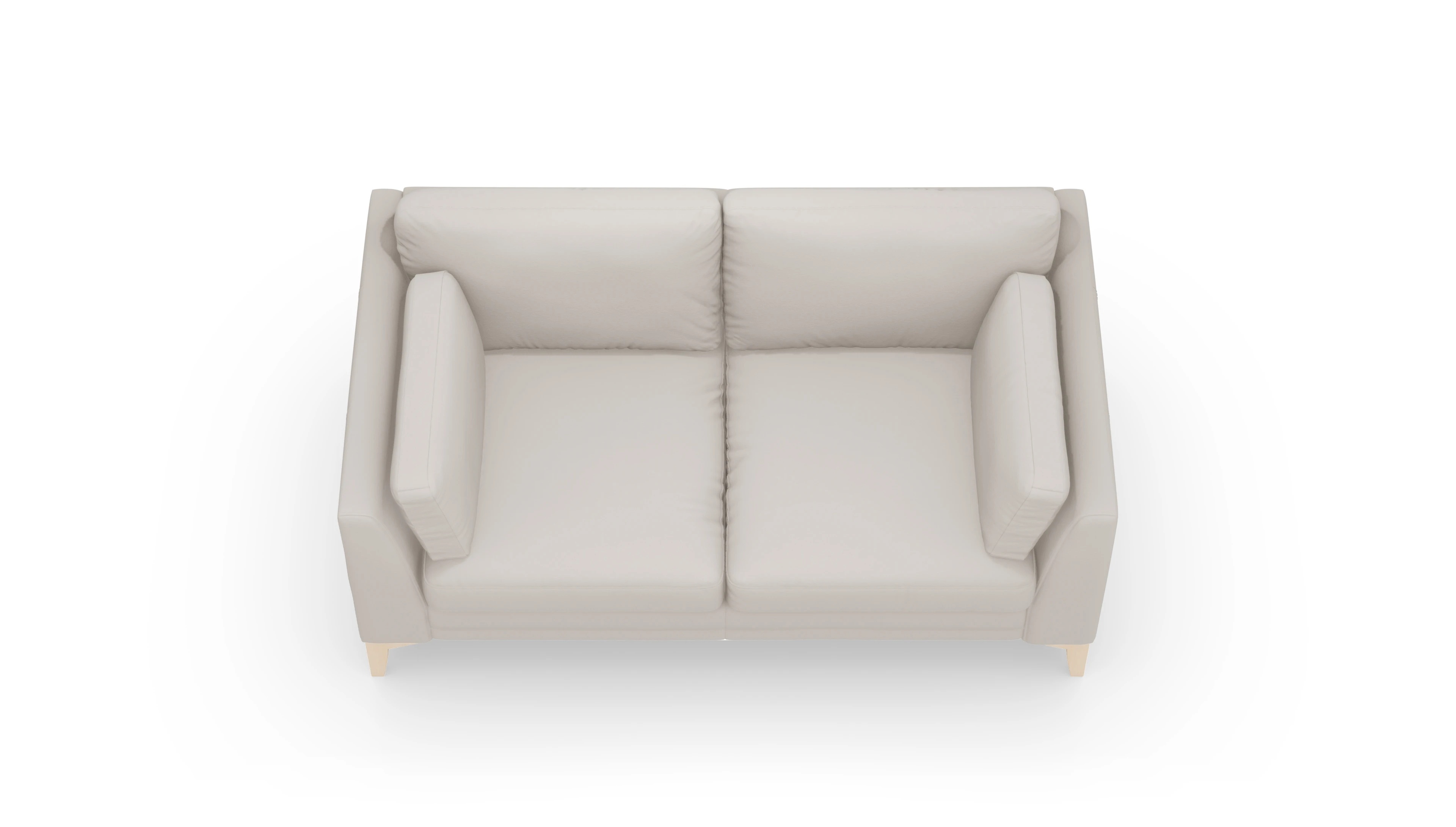Village Ledersofa Ansicht des Produktes Village 2-Sitzer in Leder grau