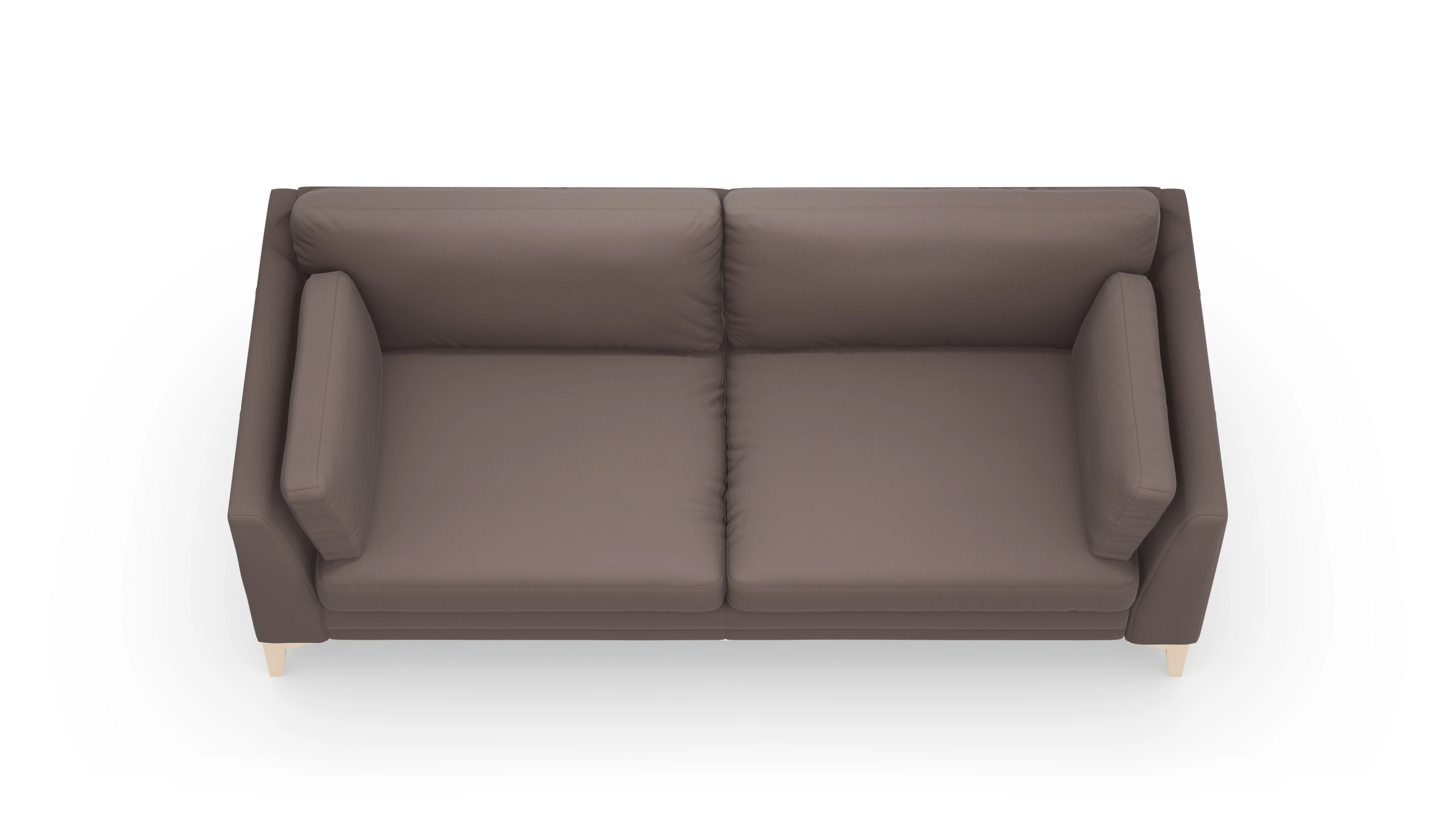 Village Ledersofa Ansicht des Produktes Village 3-Sitzer in Leder grau