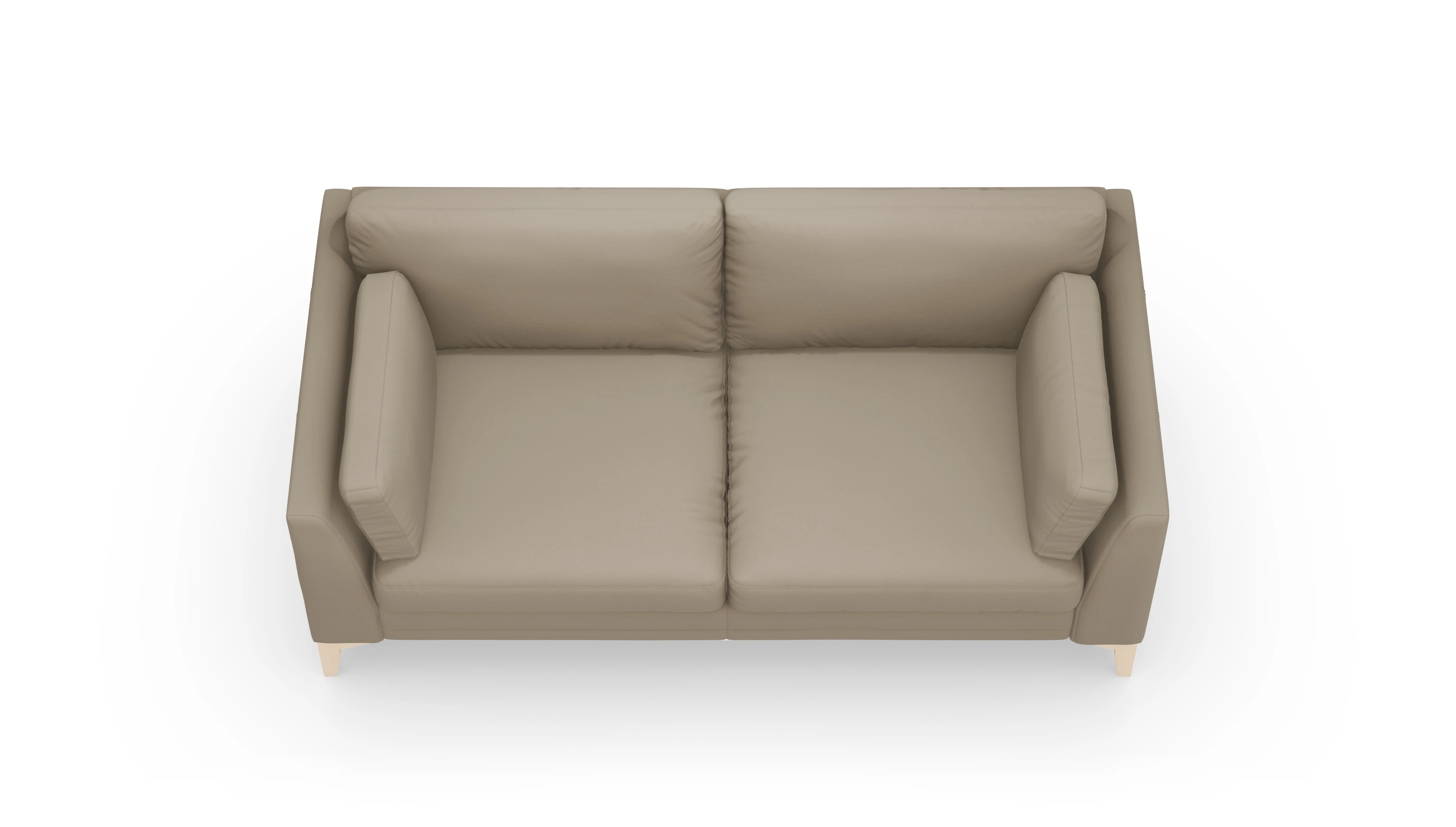 Village Ledersofa Ansicht des Produktes Village 2,5-Sitzer in Leder grau