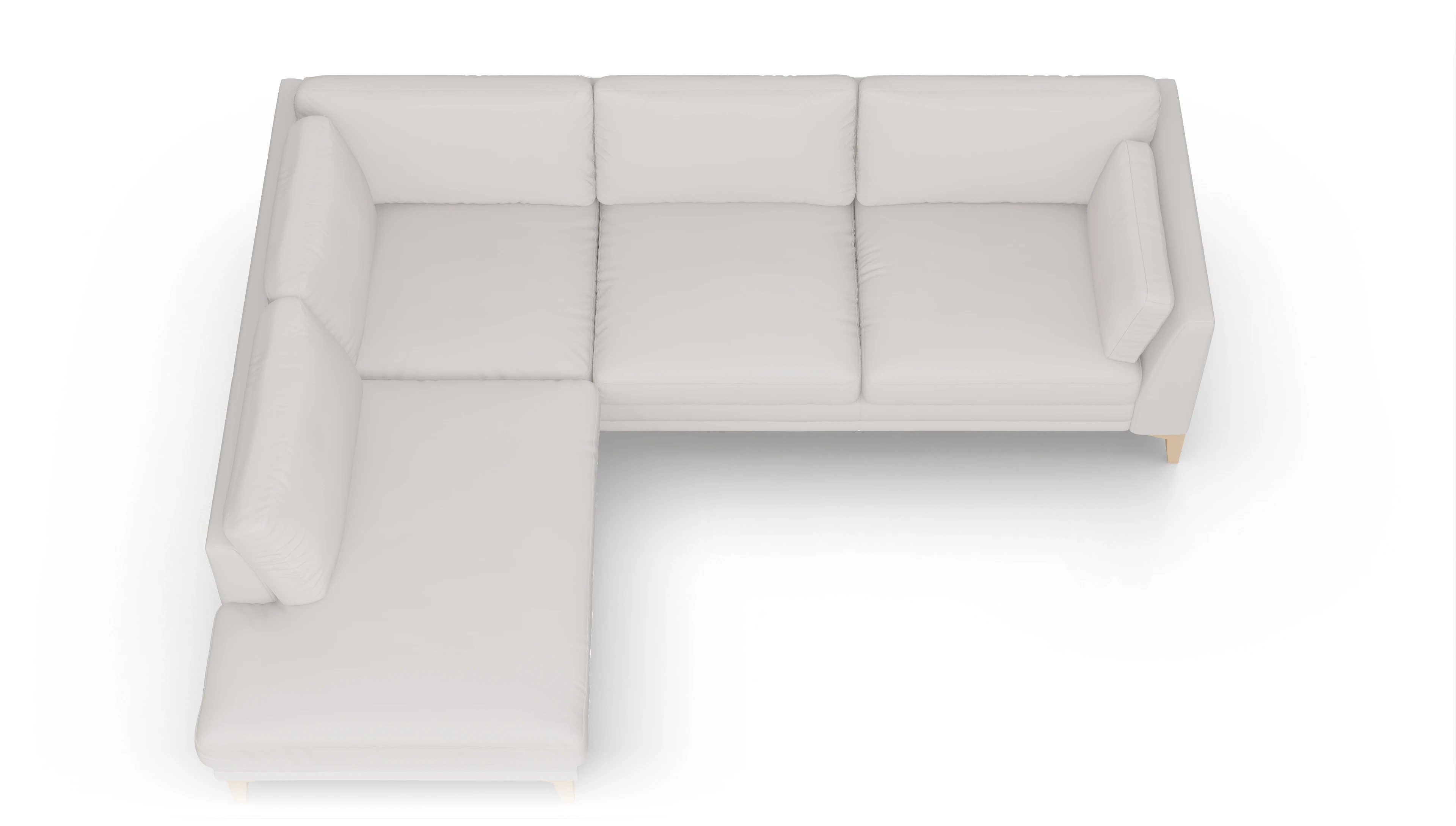 Ansicht des Produktes Village Sofa mit Rec links in Leder weiß