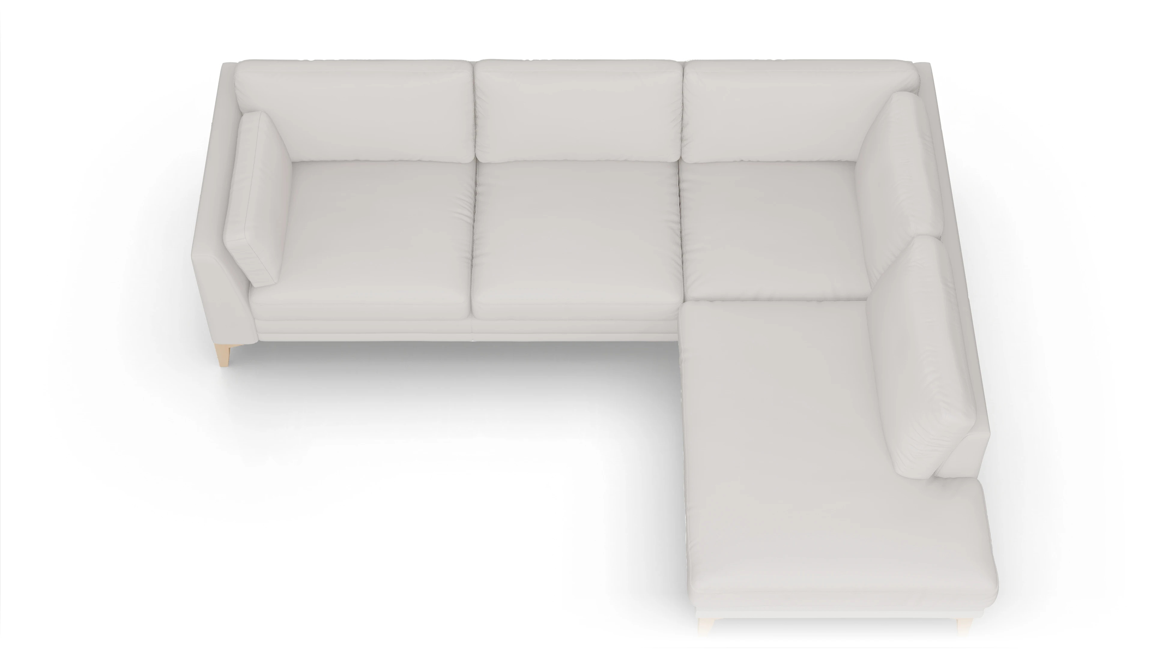 Ansicht des Produktes Village Sofa mit Rec rechts in Leder weiß